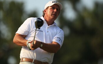 PONTE VEDRA BEACH, FL - MAY 12:  Phil Mickelson tee shot on the 16th hole during the first round of THE PLAYERS Championship held at THE PLAYERS Stadium course at TPC Sawgrass on May 12, 2011 in Ponte Vedra Beach, Florida.  (Photo by Streeter Lecka/Getty