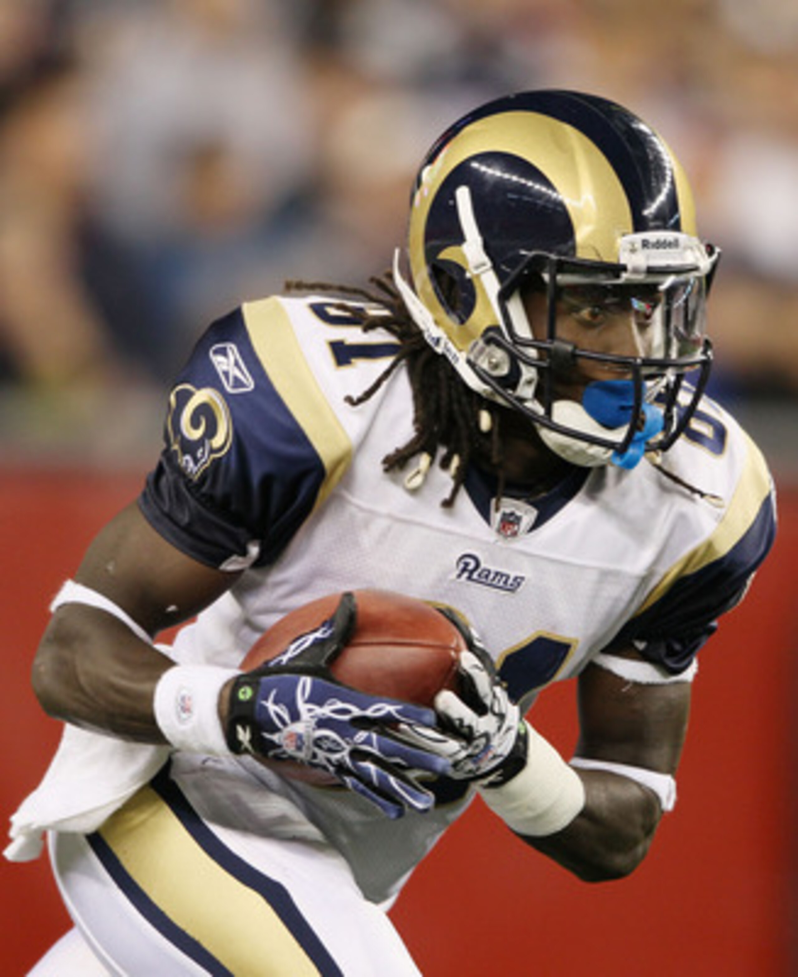 FOXBORO, MA - AUGUST 26:  Mardy Gilyard #81 of the St. Louis Rams returns a punt in the second half against the New England Patriots on August 26, 2010 at Gillette Stadium in Foxboro, Massachusetts. The Rams defeated the Patriots 36-35.  (Photo by Elsa/Ge