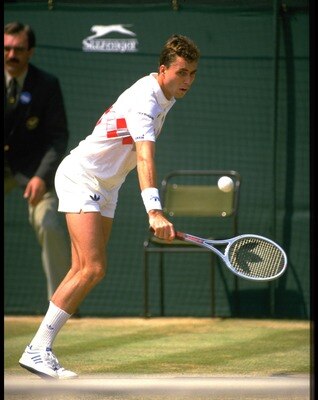 JUN 1984:  IVAN LENDL OF CZECHOSLOVAKIA HITS A BACKHAND DURING THE WIMBLEDON MENS SINGLES.
