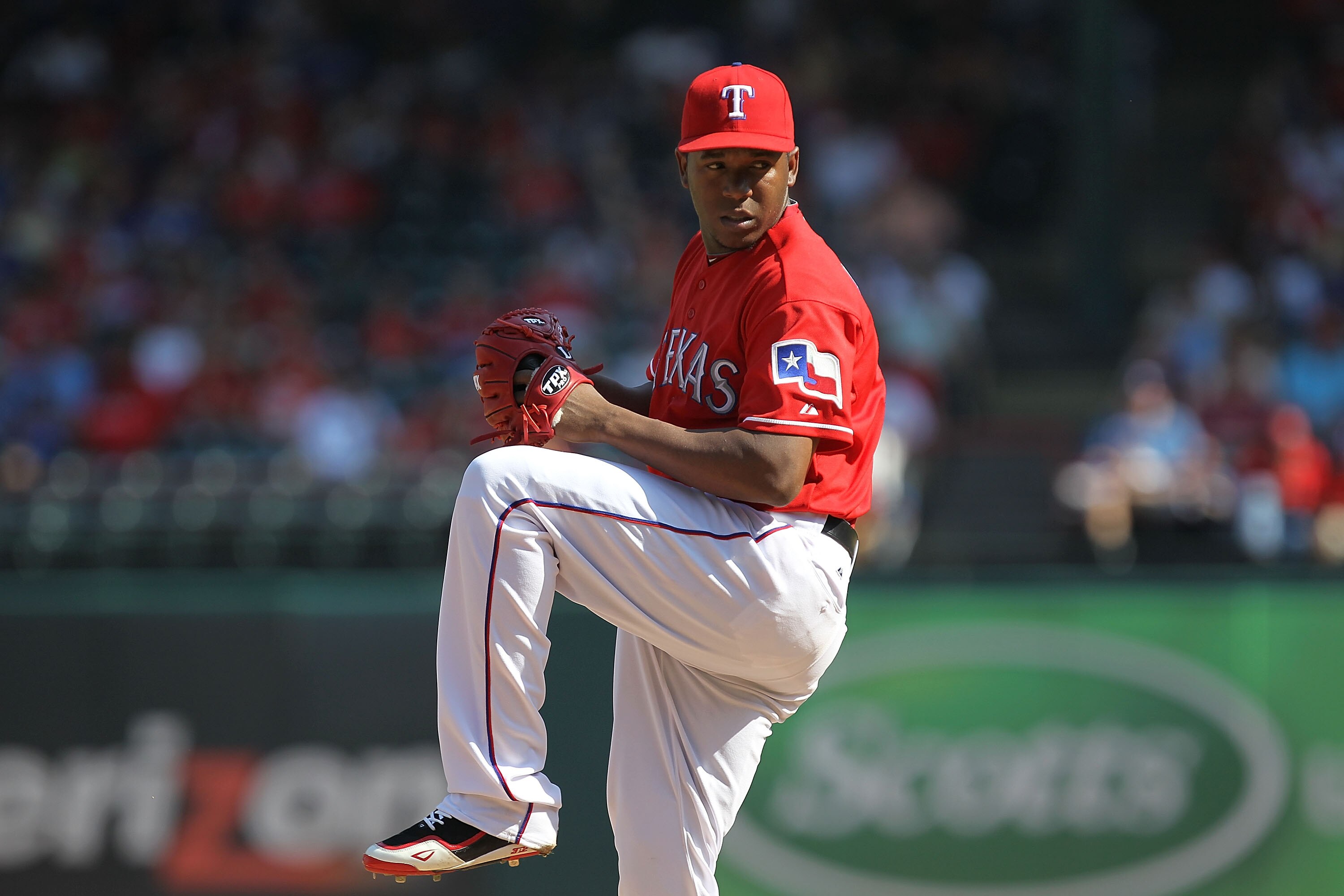 ARLINGTON, TX - MAY 29:  Neftali Feliz #30 of the Texas Rangers at Rangers Ballpark in Arlington on May 29, 2011 in Arlington, Texas.  (Photo by Ronald Martinez/Getty Images)