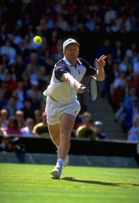 28 Jun 1999:  Jim Courier of the USA in action during the All England Lawn Tennis Championships at Wimbledon in London. \ Mandatory Credit: Gary M Prior/Allsport