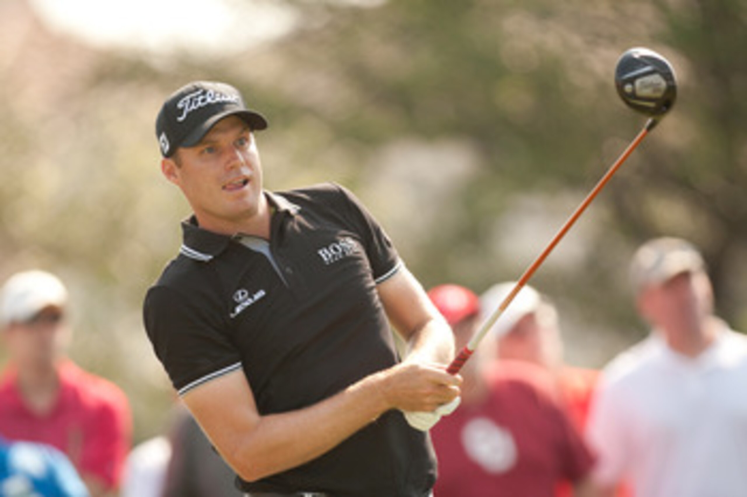 IRVING, TX - MAY 27: Nick Watney watches a tee shot during the second round of the HP Byron Nelson Championship at TPC Four Seasons at Las Colinas on May 27, 2011 in Irving, Texas. (Photo by Darren Carroll/Getty Images)