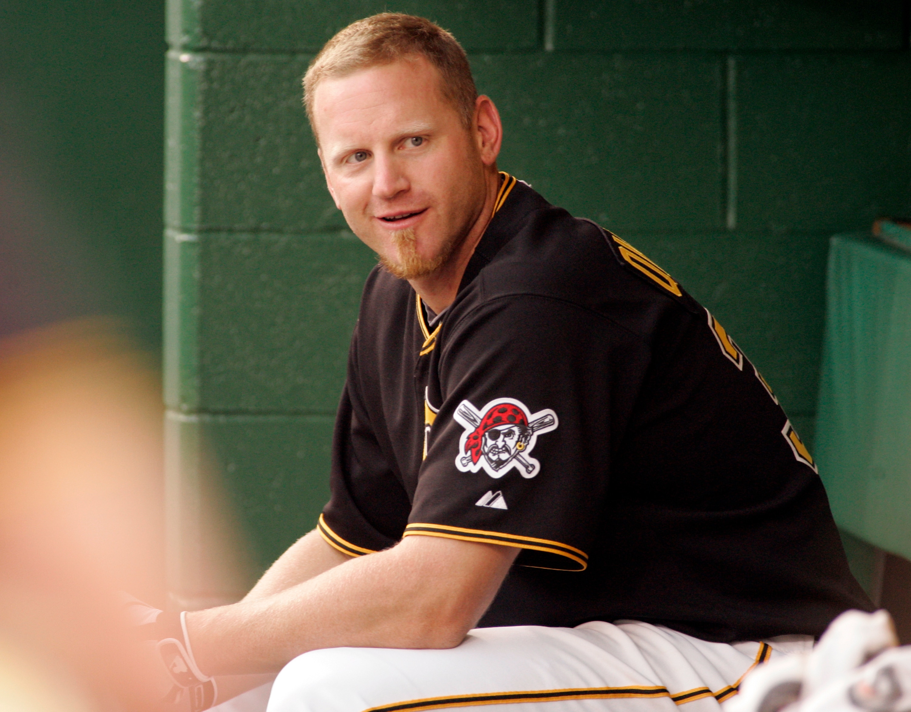 PITTSBURGH, PA - JUNE 10:  Lyle Overbay #37 of the Pittsburgh Pirates looks on against the New York Mets during the game on June 10, 2011 at PNC Park in Pittsburgh, Pennsylvania.  The Mets defeated the Pirates 8-1.  (Photo by Justin K. Aller/Getty Images)