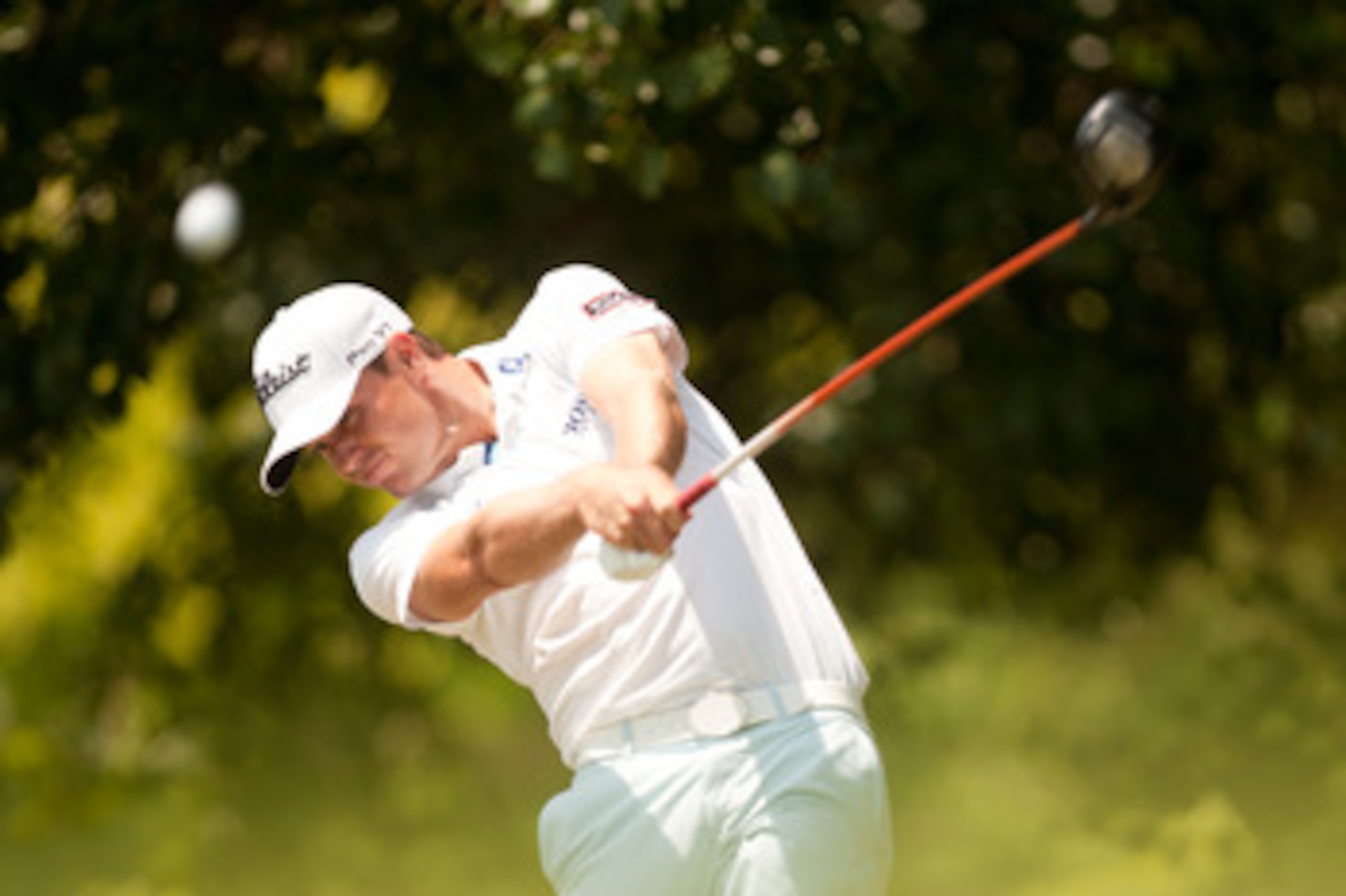 IRVING, TX - MAY 28: Nick Watney follows through on a tee shot during the third round of the HP Byron Nelson Championship at TPC Four Seasons at Las Colinas on May 28, 2011 in Irving, Texas. (Photo by Darren Carroll/Getty Images)