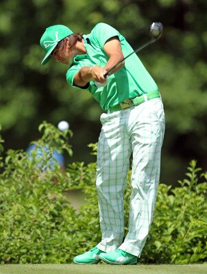 DUBLIN, OH - JUNE 02:  Ricky Fowler hits his tee shot on the par 4 18th hole during the first round of The Memorial Tournament presented by Nationwide Insurance at Muirfield Village Golf Club on June 2, 2011 in Dublin, Ohio.  (Photo by Andy Lyons/Getty Im
