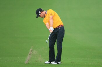 FORT WORTH, TX - MAY 20:  Zach Johnson hits an approach shot during the second round of the Crowne Plaza Invitational at Colonial Country Club on May 20, 2011 in Fort Worth, Texas. (Photo by Hunter Martin/Getty Images)