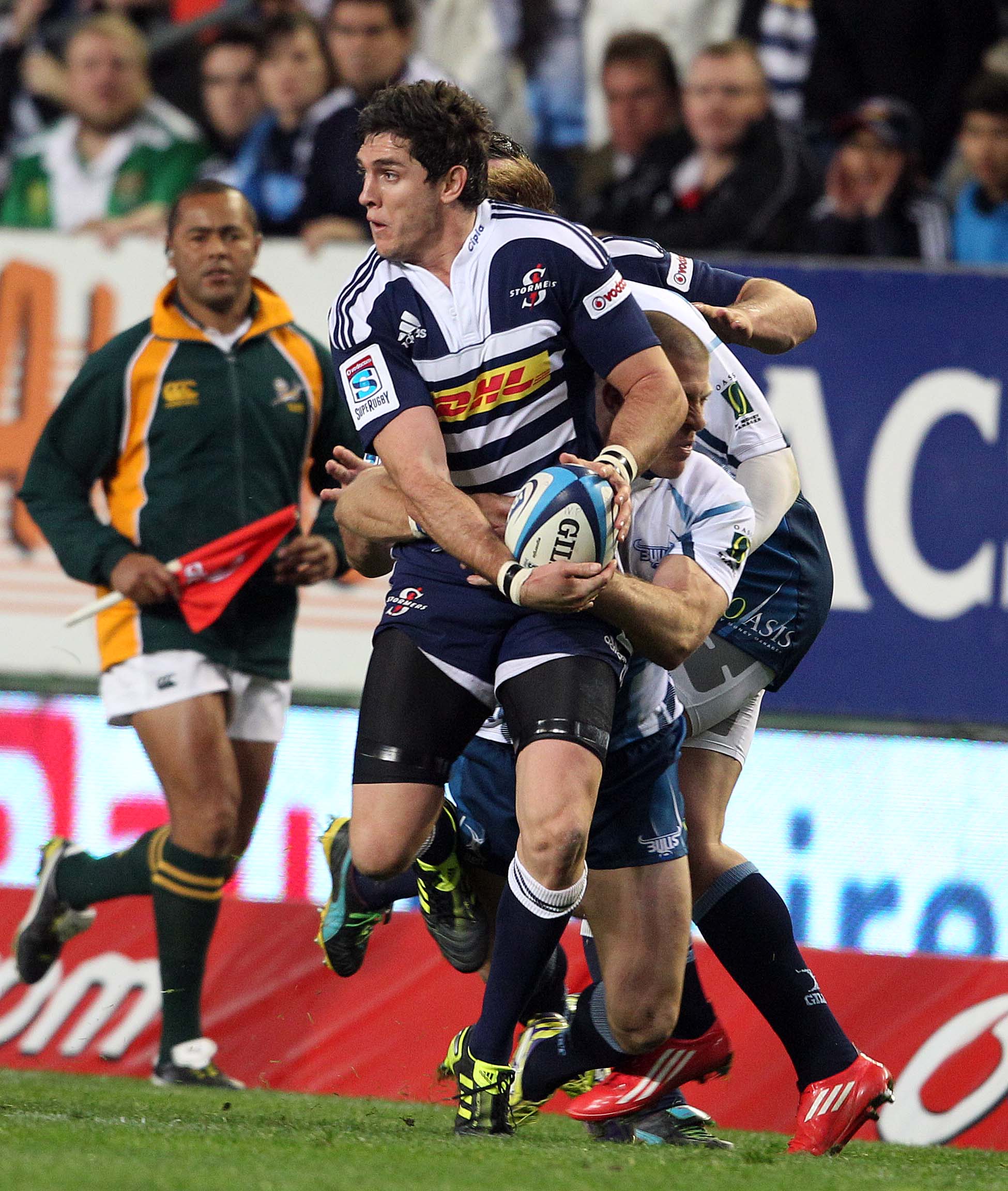 CAPE TOWN, SOUTH AFRICA - JUNE 11: Jacque Fourie from the Stormers battles during the Super Rugby match between DHL Stormers and Vodacom Bulls at DHL Newlands on June 11, 2011 in Cape Town, South Africa. (Photo by Carl Fourie/Gallo Images/Getty Images) CAPE TOWN, SOUTH AFRICA - JUNE 11: Jacque Fourie from the Stormers battles during the Super Rugby match between DHL Stormers and Vodacom Bulls at DHL Newlands on June 11, 2011 in Cape Town, South Africa. (Photo by Carl Fourie/Gallo Images/Getty Images)