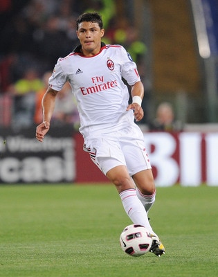 ROME, ITALY - MAY 07:  Thiago Silva of Milan in action during the Serie A match between AS Roma and AC Milan at Stadio Olimpico on May 7, 2011 in Rome, Italy.  (Photo by Giuseppe Bellini/Getty Images)