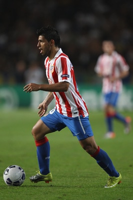 MONACO - AUGUST 27:  Sergio Aguero of Atletico Madrid during the UEFA Super Cup match between Inter Milan and Atletico Madrid at Louis II Stadium on August 27, 2010 in Monaco, Monaco.  (Photo by Michael Steele/Getty Images)