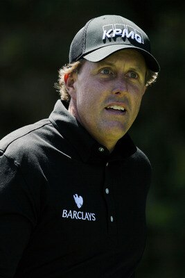 PEBBLE BEACH, CA - JUNE 17:  Phil Mickelson looks on from the second hole during the first round of the 110th U.S. Open at Pebble Beach Golf Links on June 17, 2010 in Pebble Beach, California.  (Photo by Jeff Gross/Getty Images)