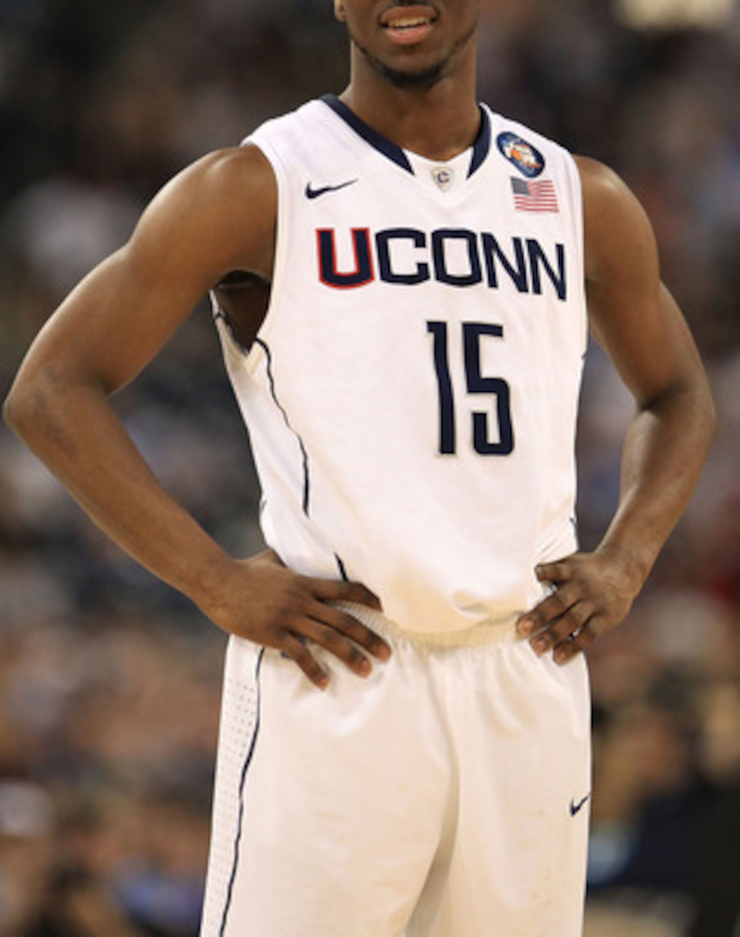HOUSTON, TX - APRIL 04: Kemba Walker #15 of the Connecticut Huskies looks on against the Butler Bulldogs during the National Championship Game of the 2011 NCAA Division I Men's Basketball Tournament at Reliant Stadium on April 4, 2011 in Houston, Texas. HOUSTON, TX - APRIL 04: Kemba Walker #15 of the Connecticut Huskies looks on against the Butler Bulldogs during the National Championship Game of the 2011 NCAA Division I Men's Basketball Tournament at Reliant Stadium on April 4, 2011 in Houston, Texas.