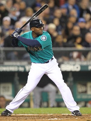 SEATTLE - MAY 06:  Milton Bradley #15 of the Seattle Mariners bats against the Chicago White Sox at Safeco Field on May 6, 2011 in Seattle, Washington. The Mariners won 3-2. (Photo by Otto Greule Jr/Getty Images)