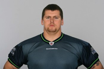 RENTON, WA - CIRCA 2010: In this handout image provided by the NFL, Mike Gibson of the Seattle Seahawks poses for his 2010 NFL headshot circa 2010 in Renton, Washington. (Photo by NFL via Getty Images)