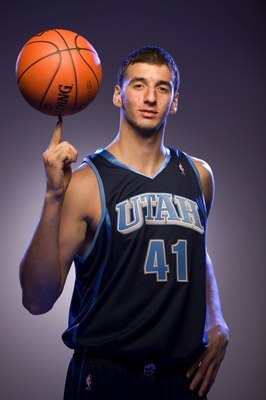 TARRYTOWN, NY - JULY 29:  Kosta Koufos of the Utah Jazz  poses for a portrait during the 2008 NBA Rookie Photo Shoot on July 29, 2008 at the MSG Training Facility in Tarrytown, New York.  NOTE TO USER: User expressly acknowledges and agrees that, by downl