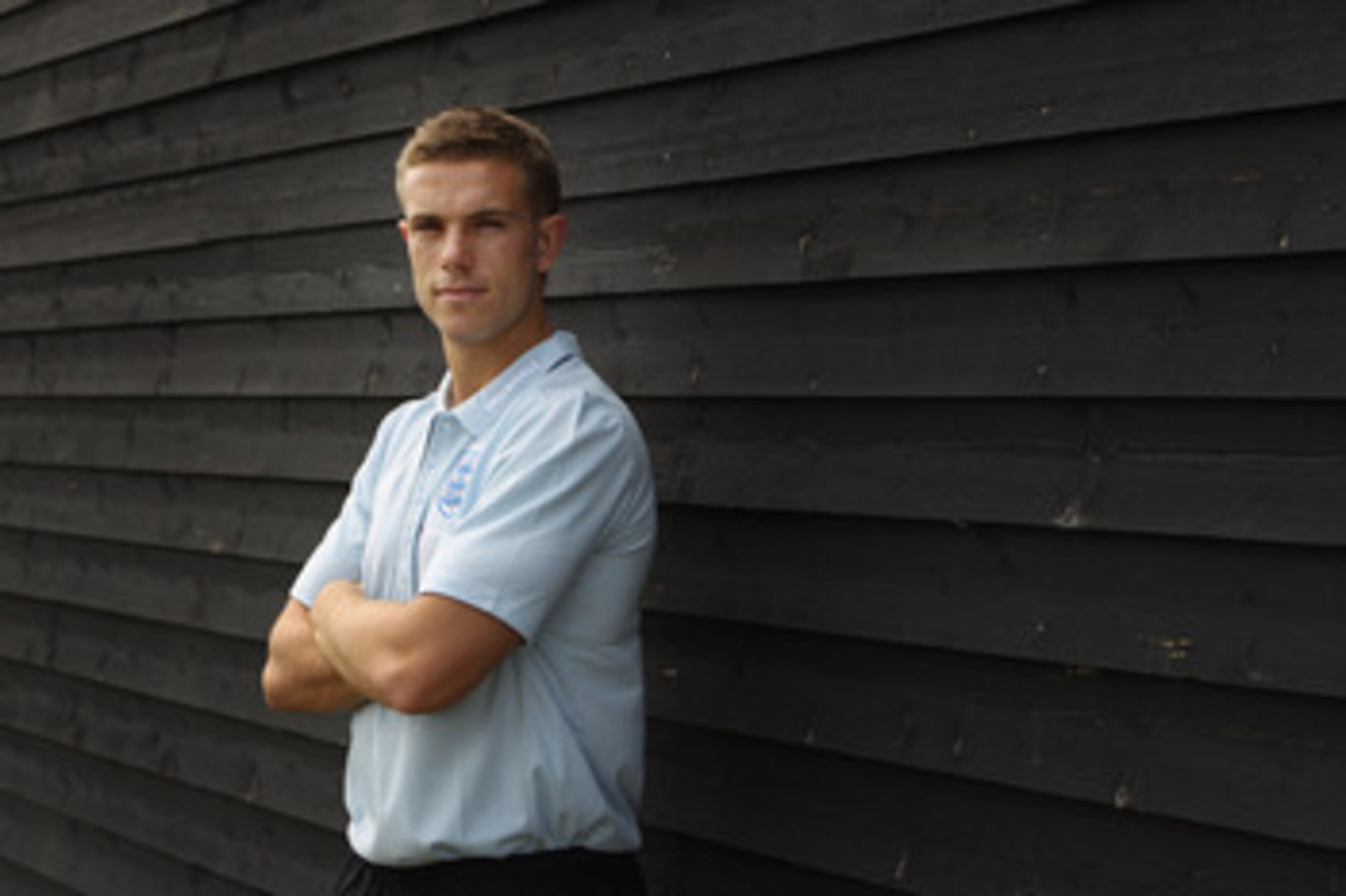 VEJLE, DENMARK - JUNE 13:  Jordan Henderson of England poses for a portrait during a England under 21's Press Conference at Comwell Kellers Park Golf Club on June 13, 2011 in Brejning, near Vejle, Denmark.  (Photo by Ian Walton/Getty Images)