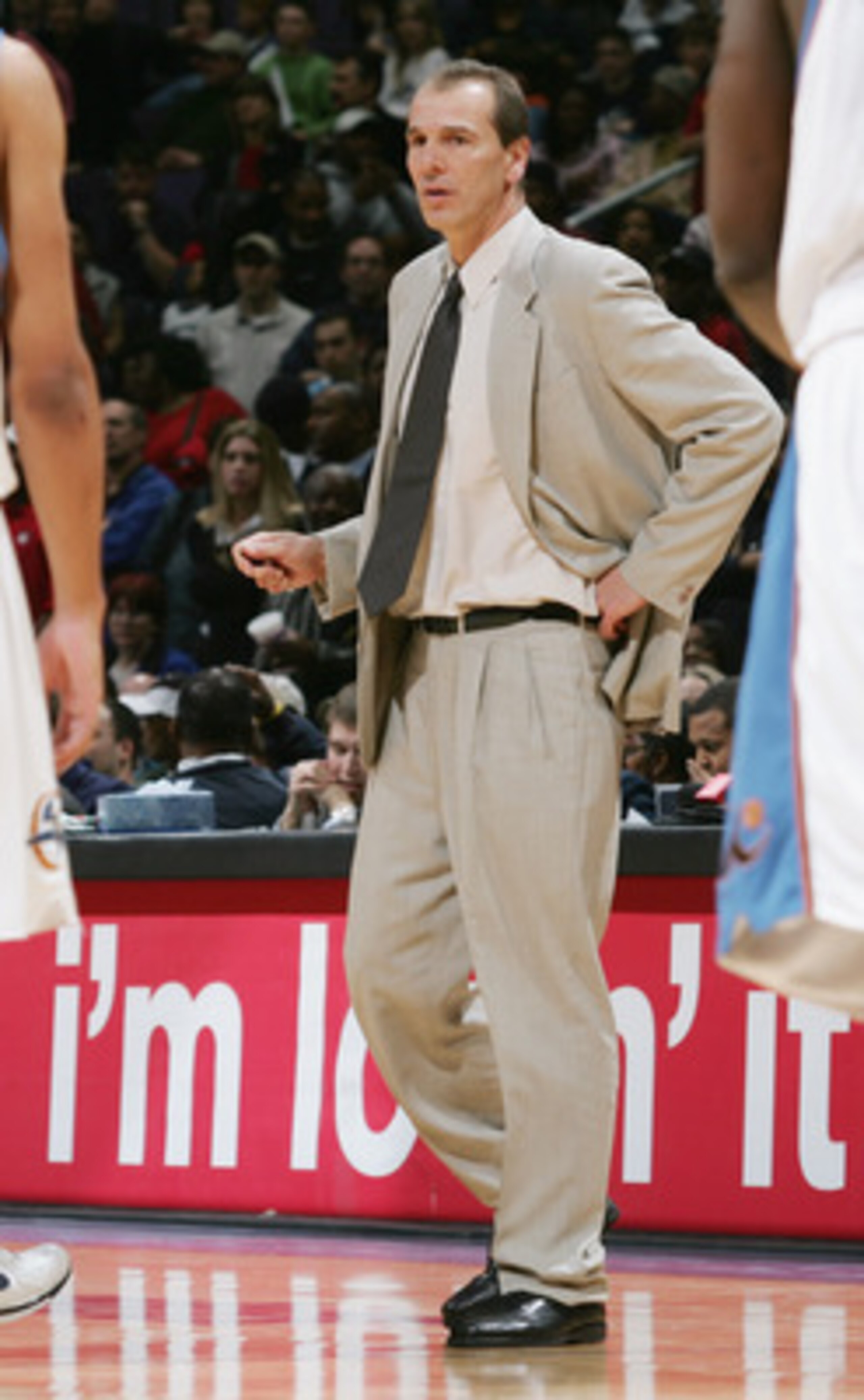 WASHINGTON - MARCH 30: Assistant Head Coach Mike O'Koren of the Washington Wizards looks on during their NBA game against the Atlanta Hawks on March 30, 2005 at the MCI Center in Washington, D.C. The Wizards won 102-99. NOTE TO USER: User expressly ack WASHINGTON - MARCH 30: Assistant Head Coach Mike O'Koren of the Washington Wizards looks on during their NBA game against the Atlanta Hawks on March 30, 2005 at the MCI Center in Washington, D.C. The Wizards won 102-99. NOTE TO USER: User expressly ack
