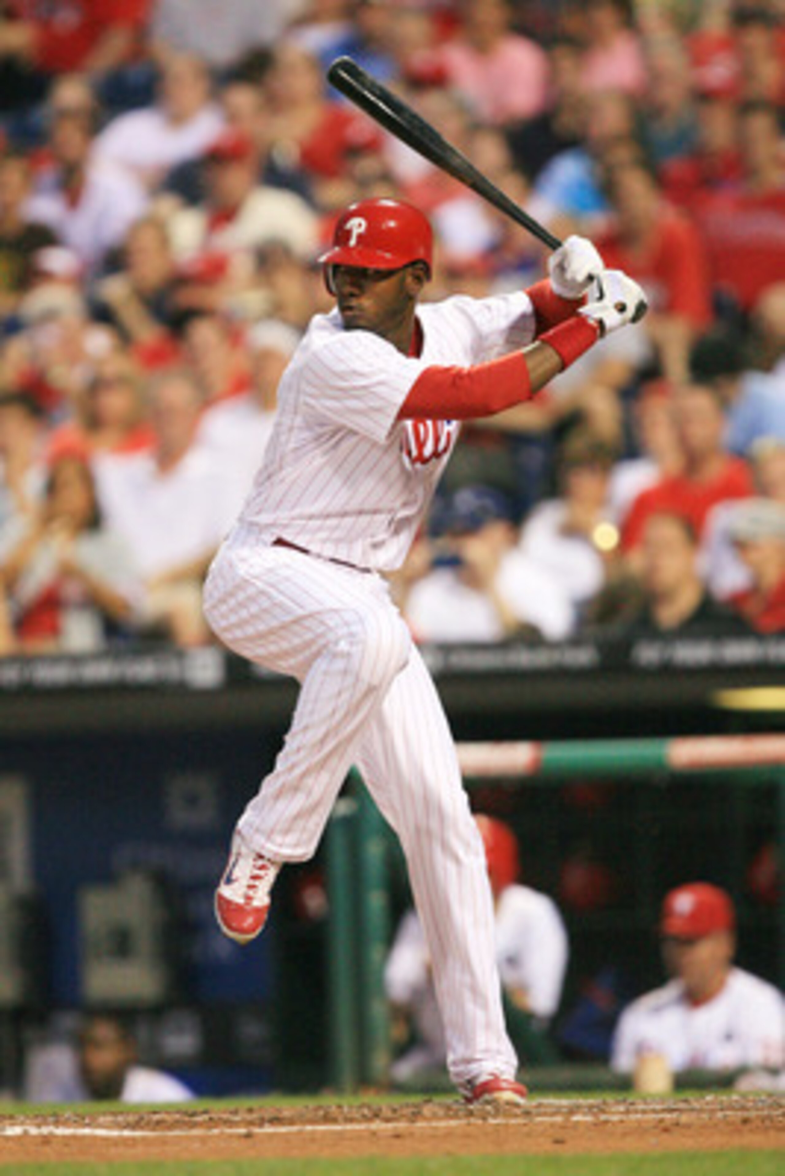 PHILADELPHIA - JUNE 8: Right fielder Domonic Brown #9 of the Philadelphia Phillies bats during a game against the Los Angeles Dodgers at Citizens Bank Park on June 8, 2011 in Philadelphia, Pennsylvania. The Phillies won 2-0. (Photo by Hunter Martin/Getty 