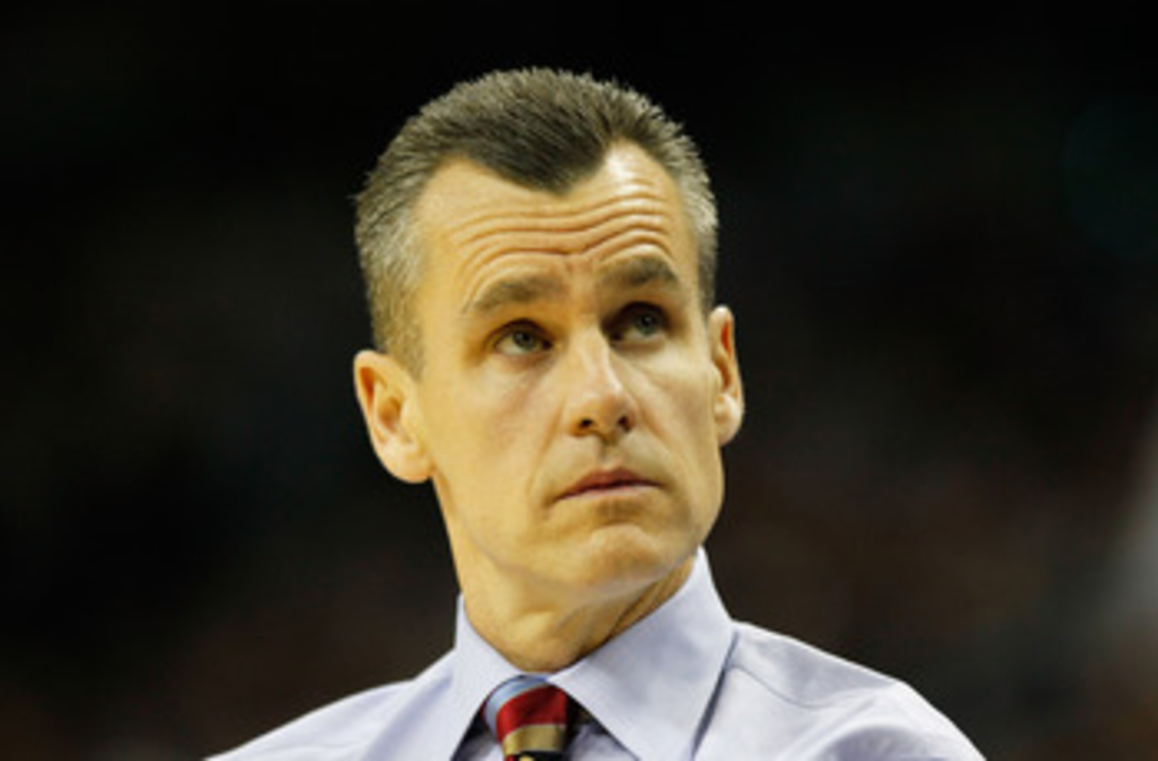 NEW ORLEANS, LA - MARCH 26:  Head coach Billy Donovan of the Florida Gators looks on during the second half of their game against the Butler Bulldogs in the Southeast regional final of the 2011 NCAA men's basketball tournament at New Orleans Arena on Marc