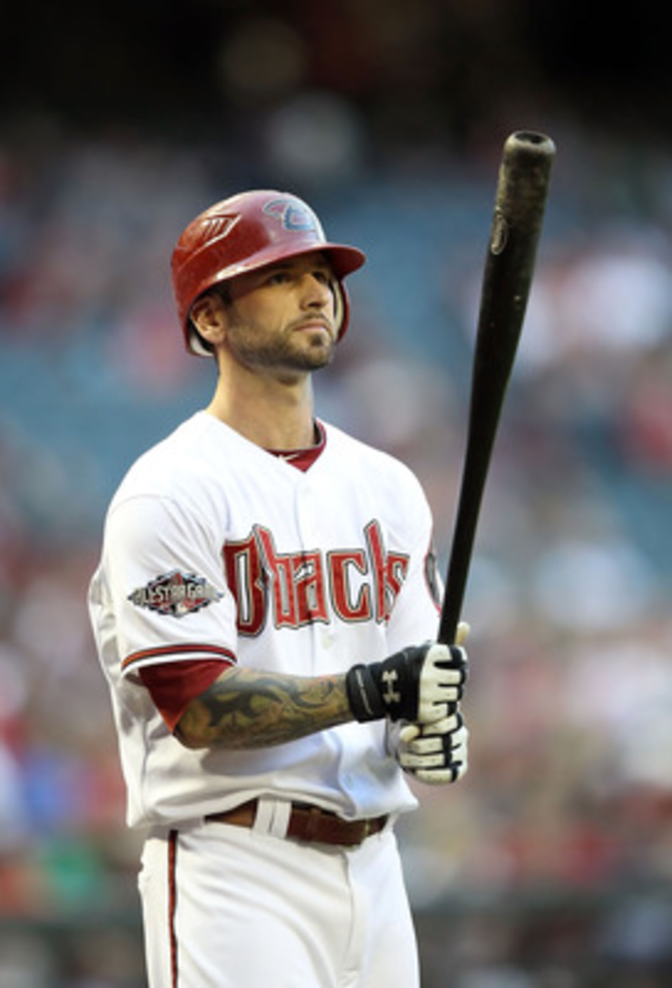 PHOENIX, AZ - JUNE 02:  Ryan Roberts #14 of the Arizona Diamondbacks bats against the Washington Nationals during the Major League Baseball game at Chase Field on June 2, 2011 in Phoenix, Arizona. The Nationals defeated the Diamondbacks 6-1.  (Photo by Ch
