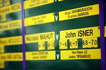 LONDON, ENGLAND - JUNE 24: The scoreboard after the 3 day long John Isner of USA v Nicolas Mahut of France first round match on Day Four of the Wimbledon Lawn Tennis Championships at the All England Lawn Tennis and Croquet Club on June 24, 2010 in London LONDON, ENGLAND - JUNE 24: The scoreboard after the 3 day long John Isner of USA v Nicolas Mahut of France first round match on Day Four of the Wimbledon Lawn Tennis Championships at the All England Lawn Tennis and Croquet Club on June 24, 2010 in London