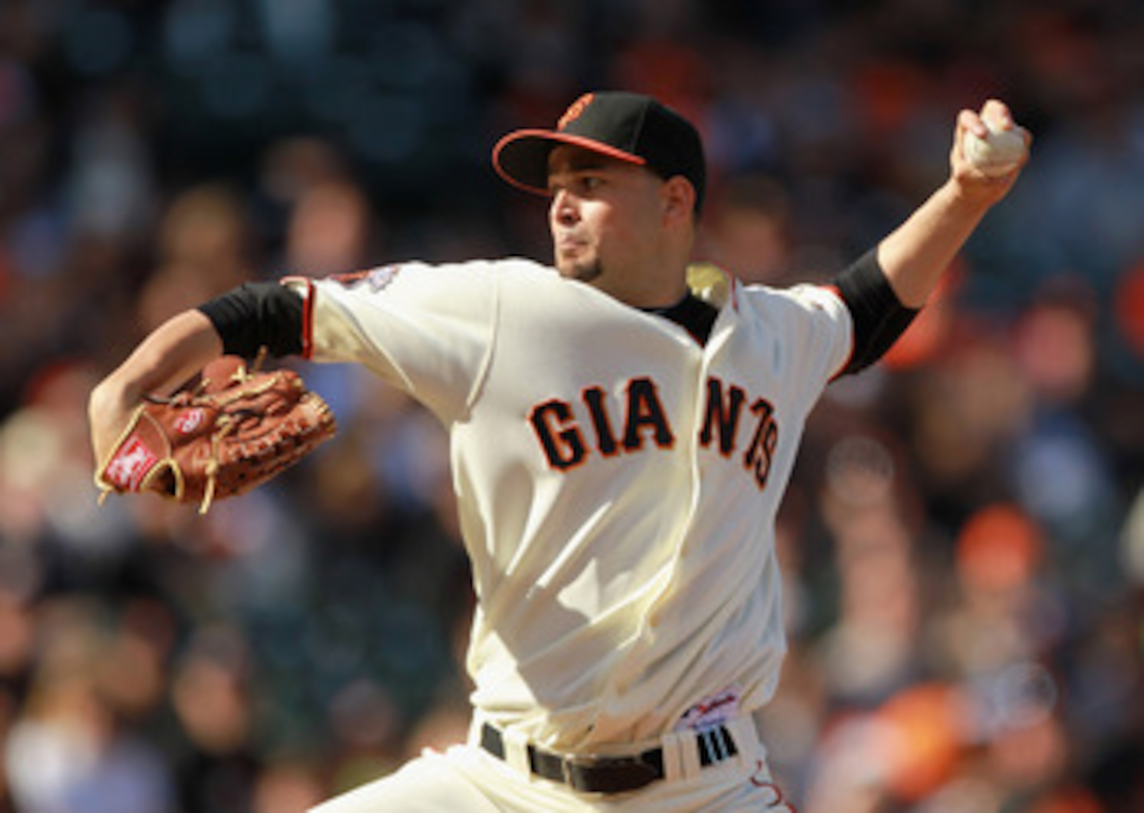 SAN FRANCISCO, CA - JUNE 12:  Jonathan Sanchez #57 of the San Francisco Giants pitches against the Cincinnati Reds at AT&T Park on June 12, 2011 in San Francisco, California.  (Photo by Ezra Shaw/Getty Images)