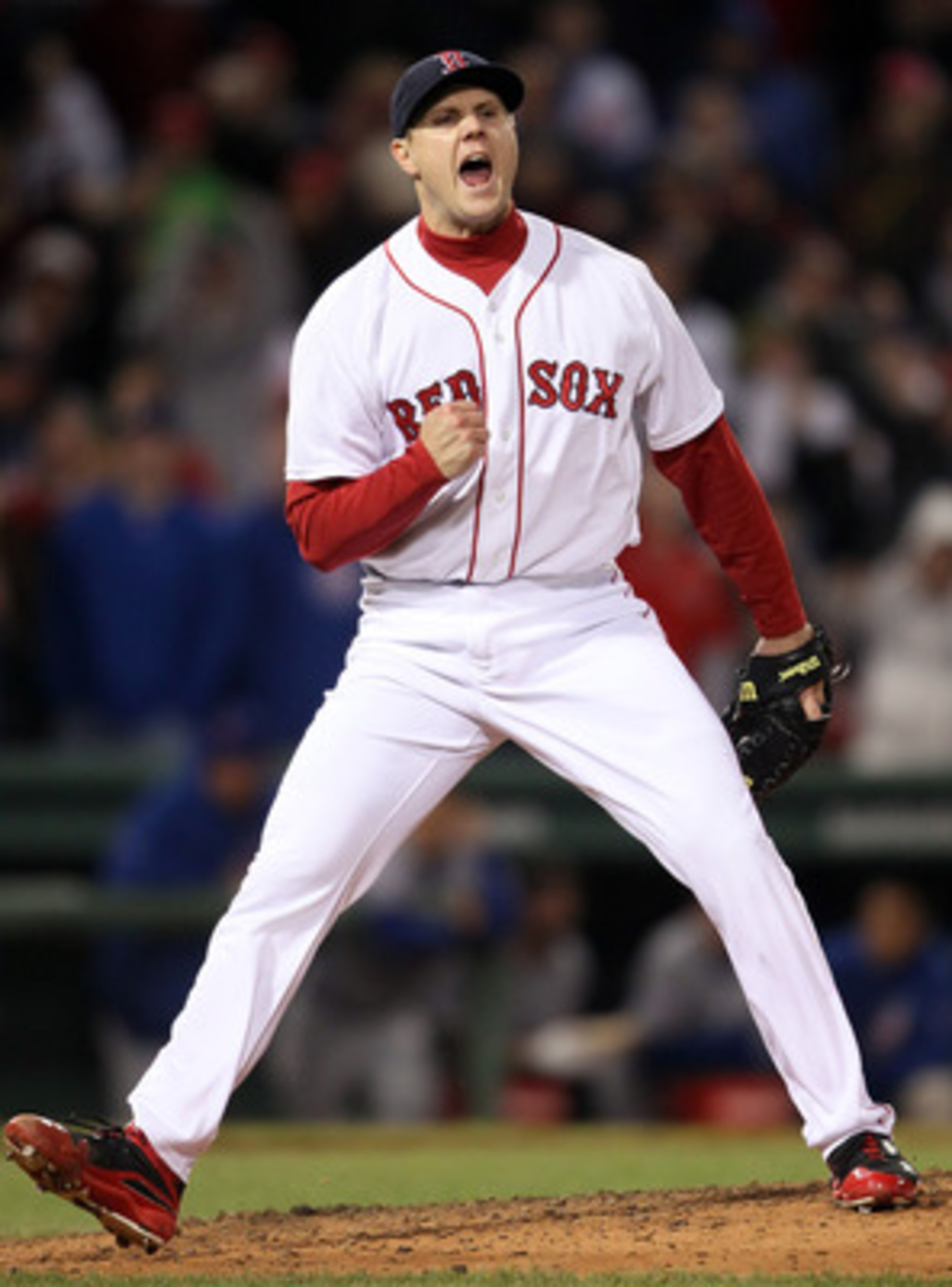 BOSTON, MA - MAY 22: Jonathan Papelbon #58 of the Boston Red Sox celebrates the win over the Chicago Cubs on May 22, 2011 at Fenway Park in Boston, Massachusetts. Before this series, the two teams haven't played at Fenway Park since the 1918 World Series BOSTON, MA - MAY 22: Jonathan Papelbon #58 of the Boston Red Sox celebrates the win over the Chicago Cubs on May 22, 2011 at Fenway Park in Boston, Massachusetts. Before this series, the two teams haven't played at Fenway Park since the 1918 World Series
