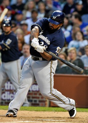 CHICAGO, IL - JUNE 13: Prince Fielder # 28 of the Milwaukee Brewers bats against the Chicago Cubs on June 13, 2011 at Wrigley Field in Chicago, Illinois. The Cubs defeated the Brewers 1-0. (Photo by David Banks/Getty Images) CHICAGO, IL - JUNE 13: Prince Fielder # 28 of the Milwaukee Brewers bats against the Chicago Cubs on June 13, 2011 at Wrigley Field in Chicago, Illinois. The Cubs defeated the Brewers 1-0. (Photo by David Banks/Getty Images)