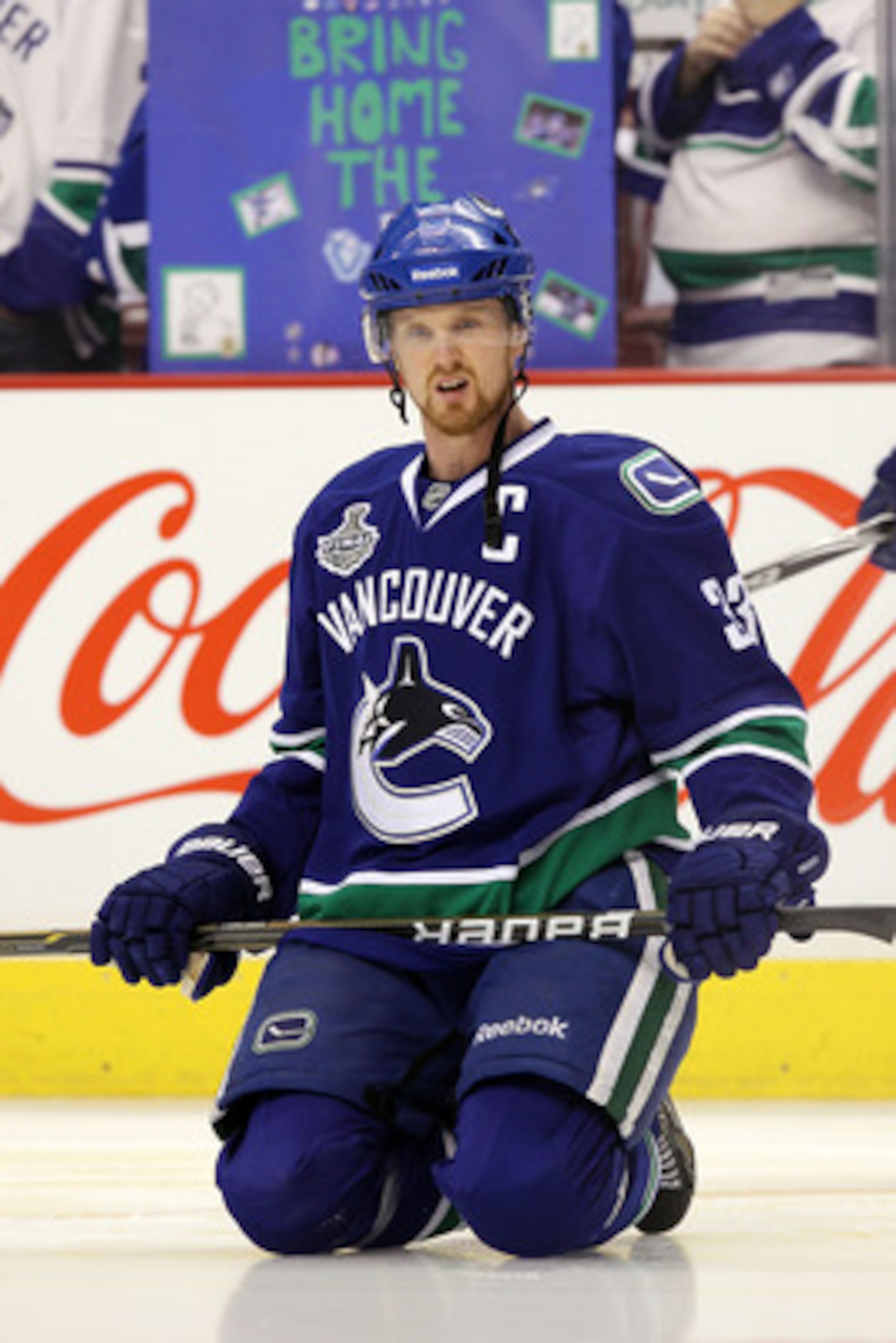VANCOUVER, BC - JUNE 10:  Henrik Sedin #33 of the Vancouver Canucks looks on during Game Five of the 2011 NHL Stanley Cup Final at Rogers Arena on June 10, 2011 in Vancouver, British Columbia, Canada.  (Photo by Bruce Bennett/Getty Images)