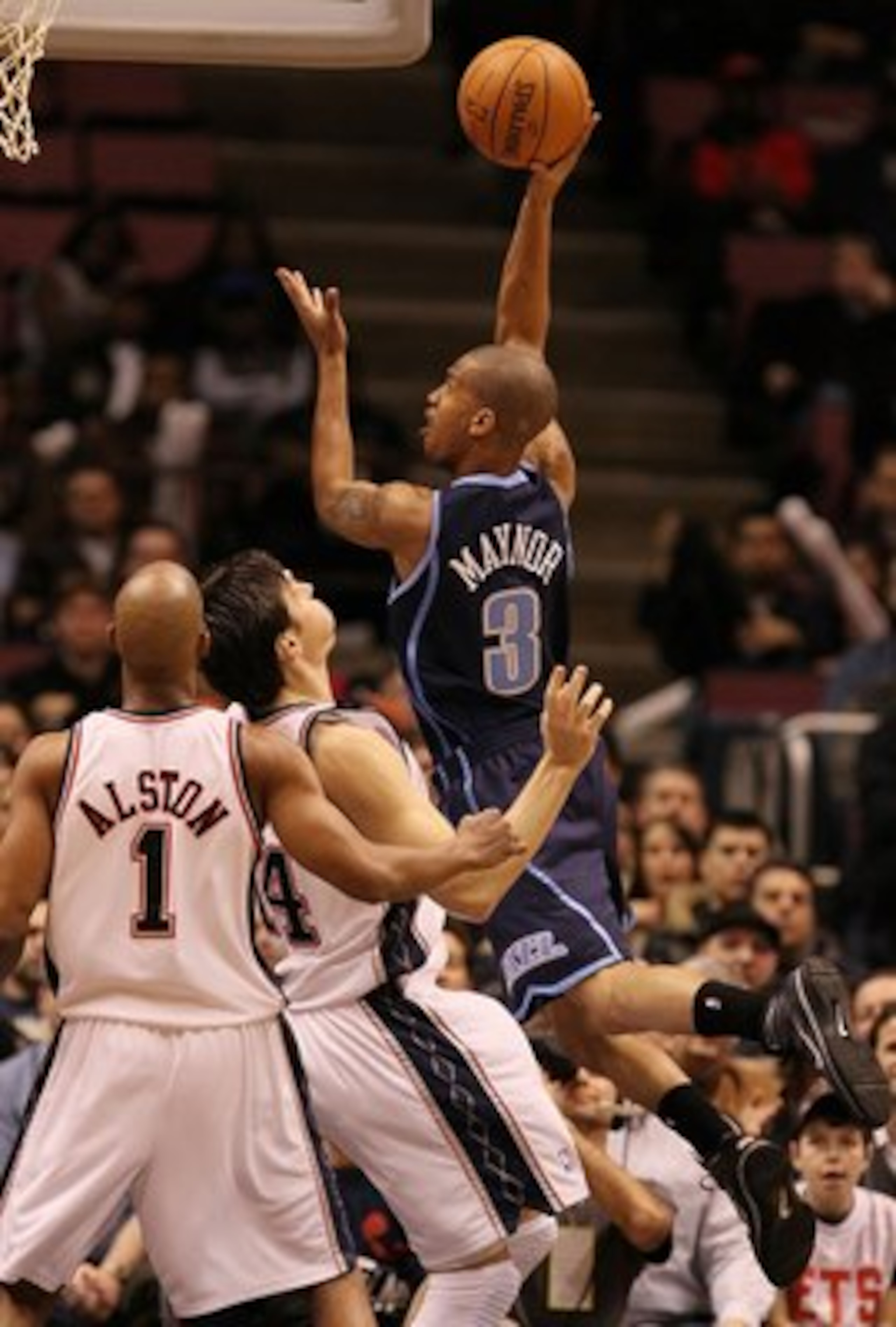 EAST RUTHERFORD, NJ - DECEMBER 16:  Eric Maynor #3 of The Utah Jazz in action against the New Jersey Nets during their game on December 16th, 2009 at The Izod Center in East Rutherford, New Jersey.  NOTE TO USER: User expressly acknowledges and agrees tha