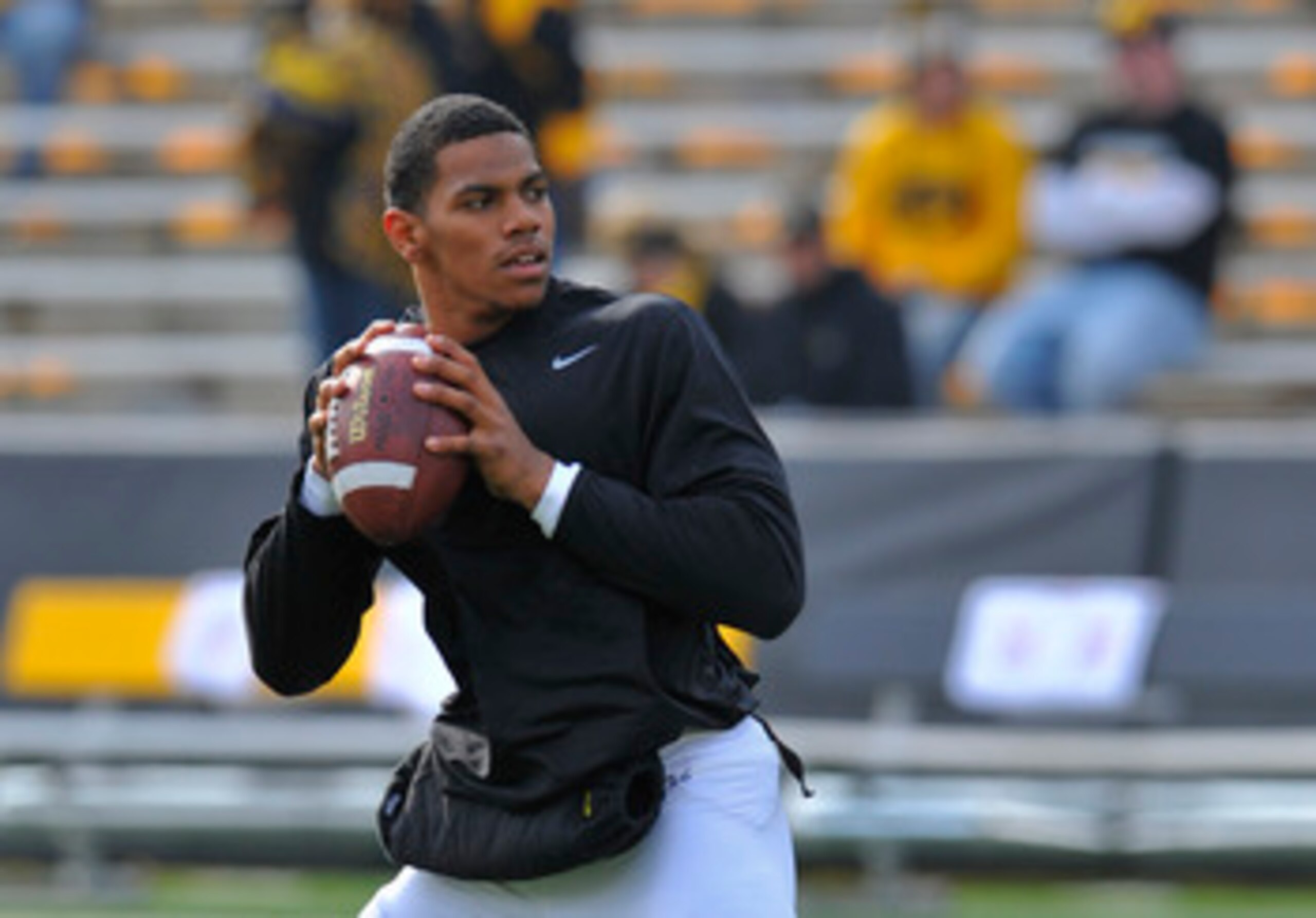 IOWA CITY, IA - NOVEMBER 20: Quarterback Terrell Pryor #2 of the Ohio State Buckeyes warms up before the taking on the University of Iowa Hawkeyes at Kinnick Stadium on November 20, 2010 in Iowa City, Iowa. Ohio won 20-17 over Iowa. (Photo by David Purdy IOWA CITY, IA - NOVEMBER 20: Quarterback Terrell Pryor #2 of the Ohio State Buckeyes warms up before the taking on the University of Iowa Hawkeyes at Kinnick Stadium on November 20, 2010 in Iowa City, Iowa. Ohio won 20-17 over Iowa. (Photo by David Purdy