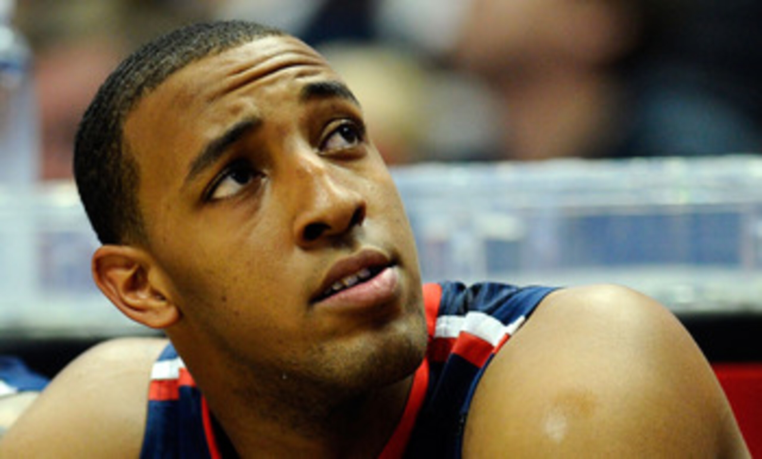 ANAHEIM, CA - MARCH 26: Derrick Williams #23 of the Arizona Wildcats looks on from the bench against the Connecticut Huskies during the west regional final of the 2011 NCAA men's basketball tournament at the Honda Center on March 26, 2011 in Anaheim, Cal ANAHEIM, CA - MARCH 26: Derrick Williams #23 of the Arizona Wildcats looks on from the bench against the Connecticut Huskies during the west regional final of the 2011 NCAA men's basketball tournament at the Honda Center on March 26, 2011 in Anaheim, Cal