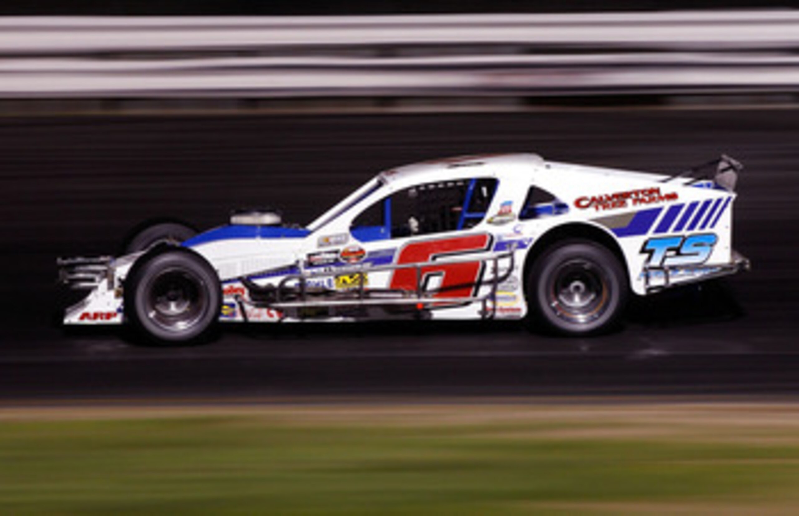 STAFFORD SPRINGS, CT - MAY 27:  Ron Silk, driver of the #6 T.S Haulers\Calverton Tree Farm Chevrolet during the TSI Harley-Davidson 125 for the NASCAR Whelen Modified Tour at Stafford Motor Speedway on May 27, 2011 in Stafford Springs, Connecticut.  (Phot
