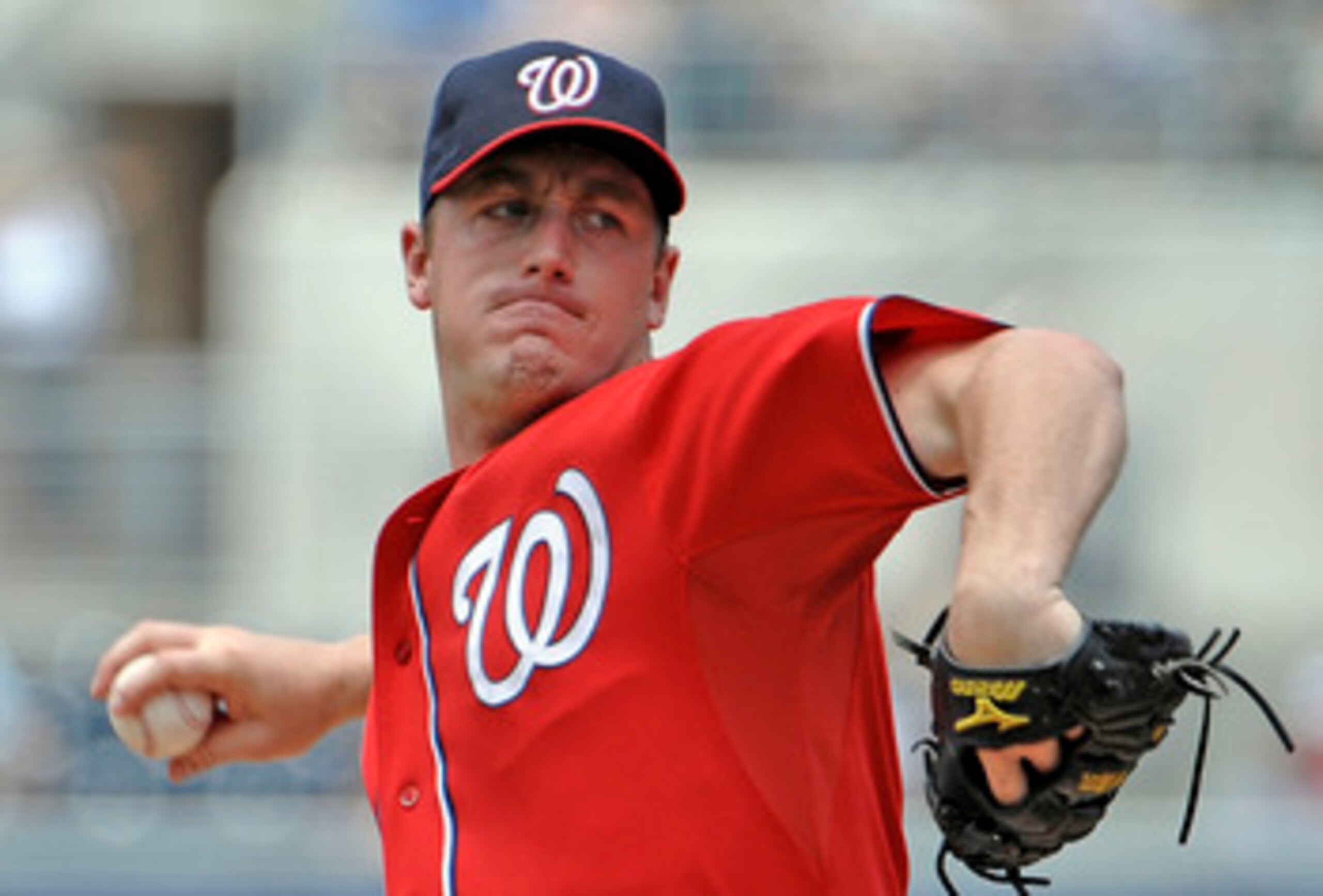 SAN DIEGO, CA - JUNE 12: Jordan Zimmermann #27 of the Washington Nationals pitches during the first inning of a baseball game against  the San Diego Padres at Petco Park on June 12, 2011 in San Diego, California. The Nationals won 2-0.  (Photo by Denis Po