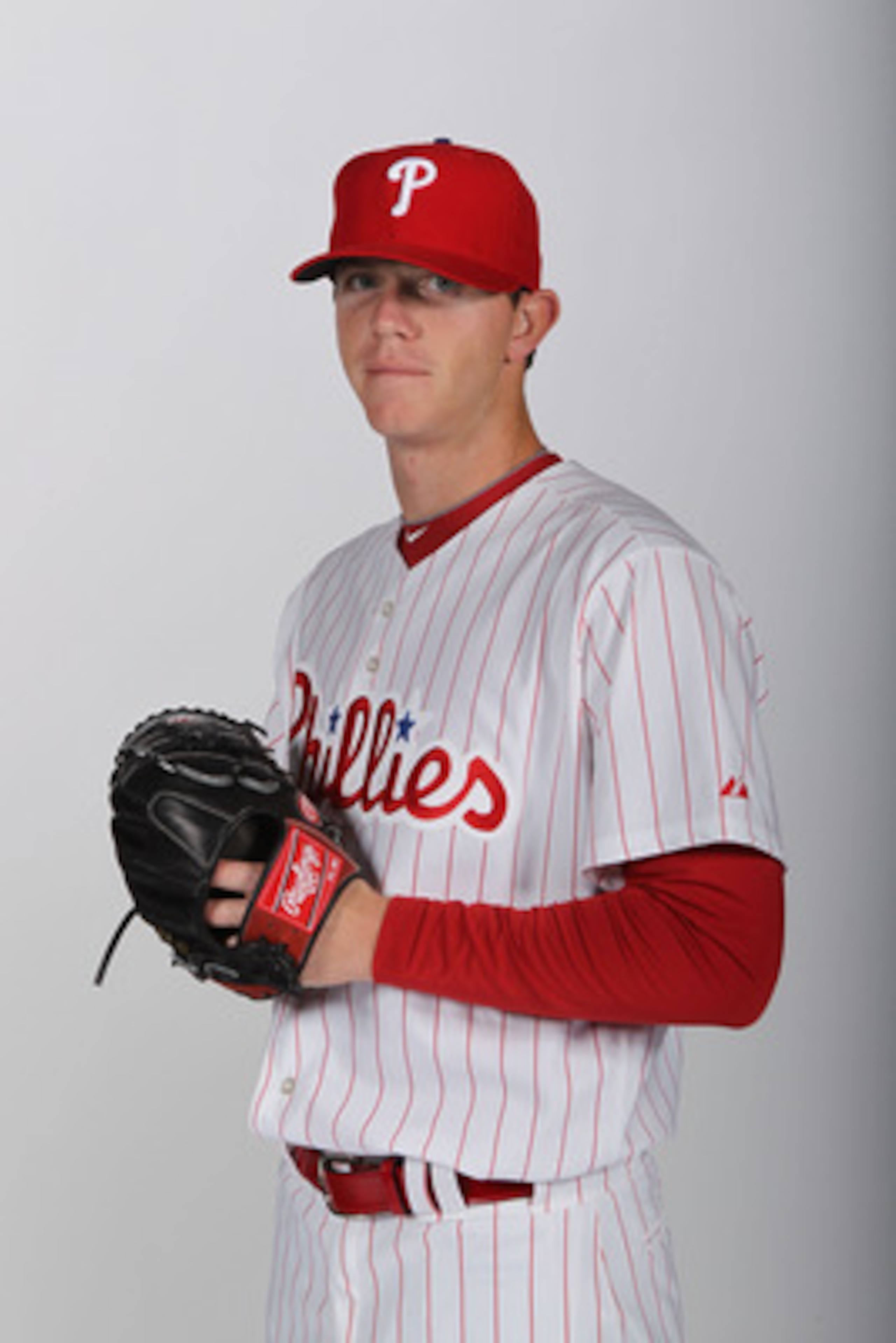 CLEARWATER, FL - FEBRUARY 22:  Justin De Fratus #72 of the Philadelphia Phillies poses for a photo during Spring Training Media Photo Day at Bright House Networks Field on February 22, 2011 in Clearwater, Florida.  (Photo by Nick Laham/Getty Images)