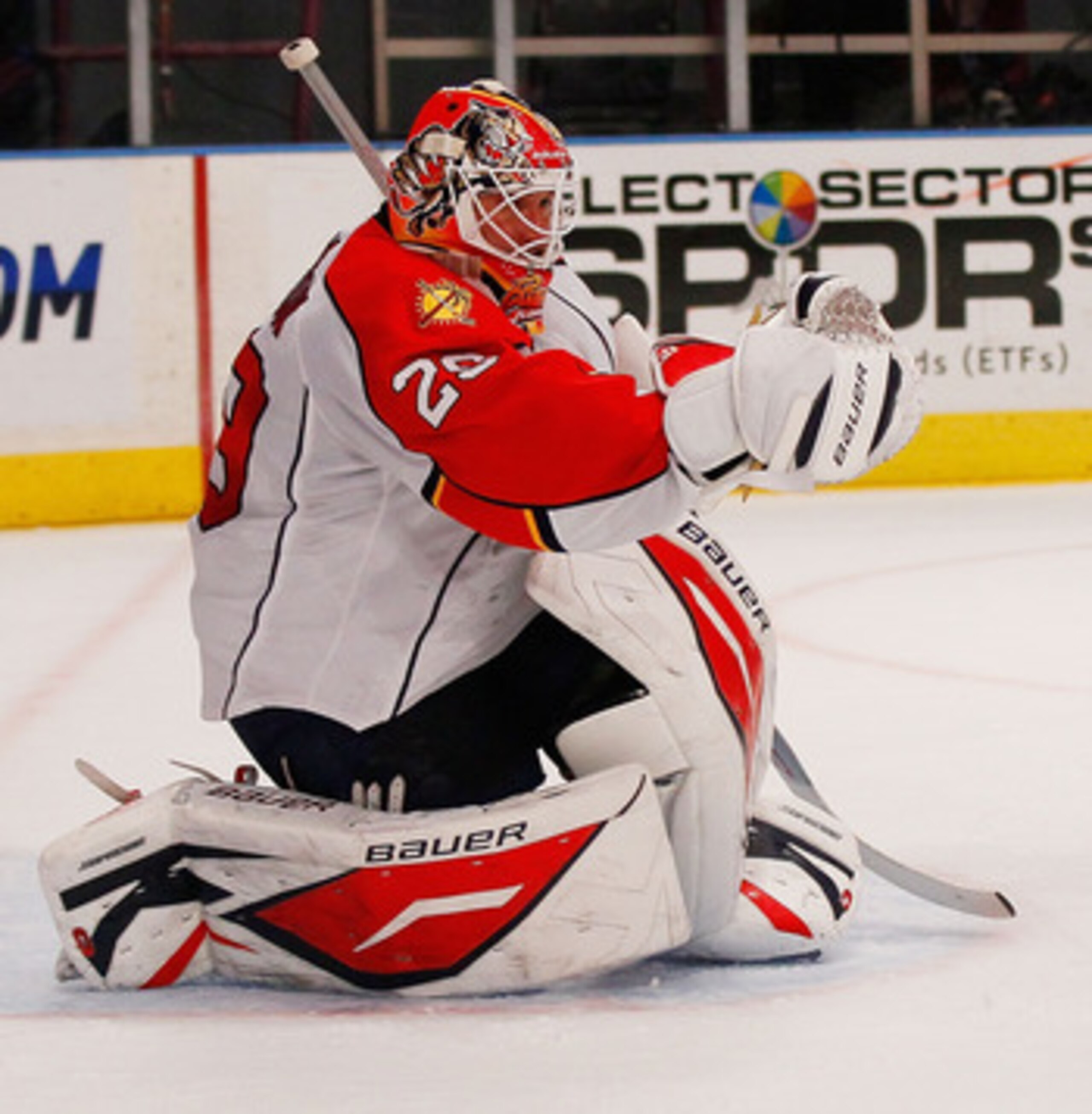 NEW YORK - MARCH 22:  Tomas Vokoun #29 of the Florida Panthers skates against the New York Rangers on March 22, 2011 at Madison Square Garden in New York City, New York. Rangers defeated the Islanders 1-0.  (Photo by Mike Stobe/Getty Images)