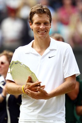 LONDON, ENGLAND - JULY 04: Runner up Tomas Berdych of Czech Republic after the Men's Singles Final match against Rafael Nadal on Day Thirteen of the Wimbledon Lawn Tennis Championships at the All England Lawn Tennis and Croquet Club on July 4, 2010 in Lo LONDON, ENGLAND - JULY 04: Runner up Tomas Berdych of Czech Republic after the Men's Singles Final match against Rafael Nadal on Day Thirteen of the Wimbledon Lawn Tennis Championships at the All England Lawn Tennis and Croquet Club on July 4, 2010 in Lo
