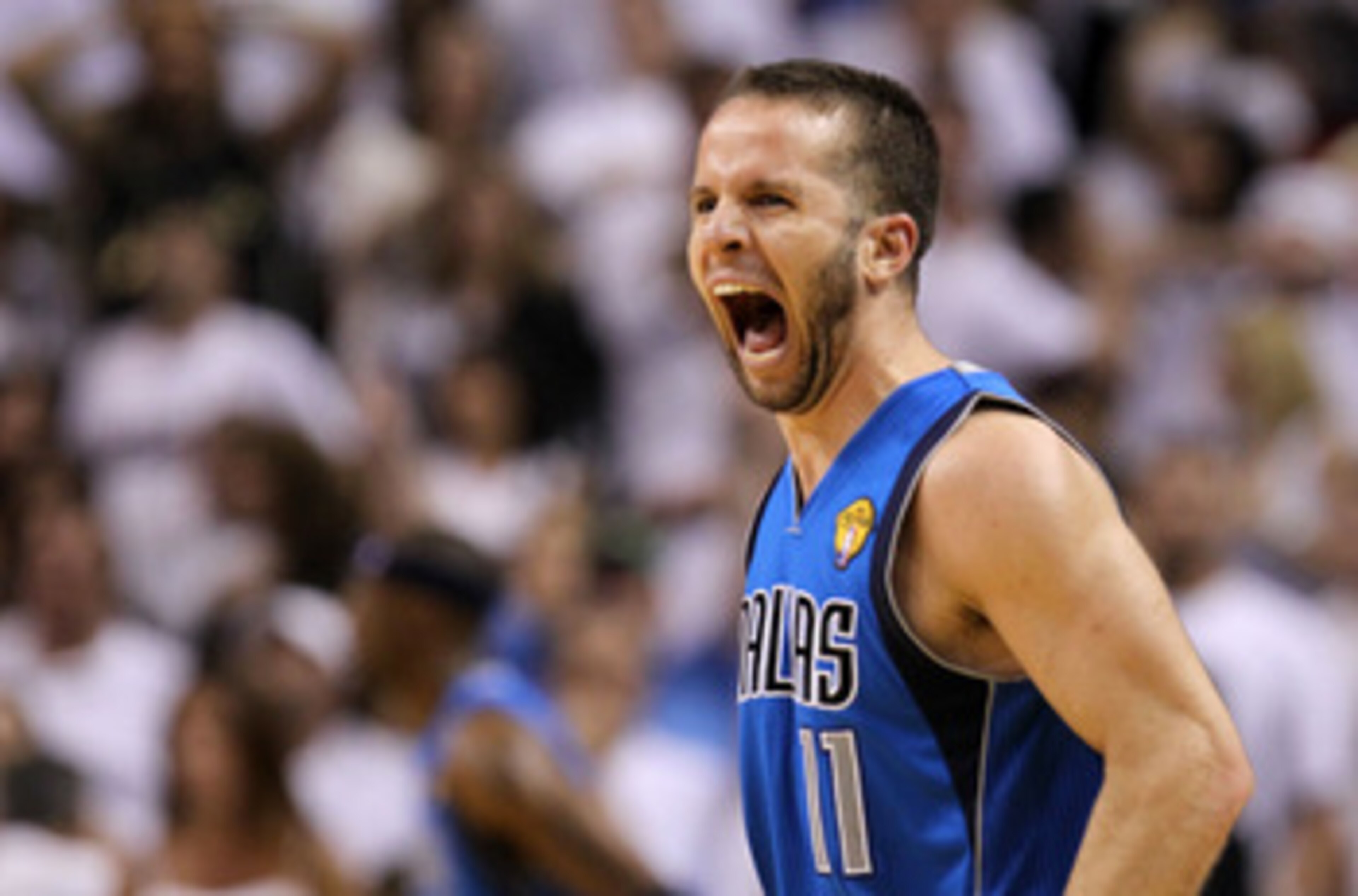 MIAMI, FL - JUNE 12:  Jose Juan Barea #11 of the Dallas Mavericks reacts in the fourth quarter while taking on the Miami Heat in Game Six of the 2011 NBA Finals at American Airlines Arena on June 12, 2011 in Miami, Florida. NOTE TO USER: User expressly ac