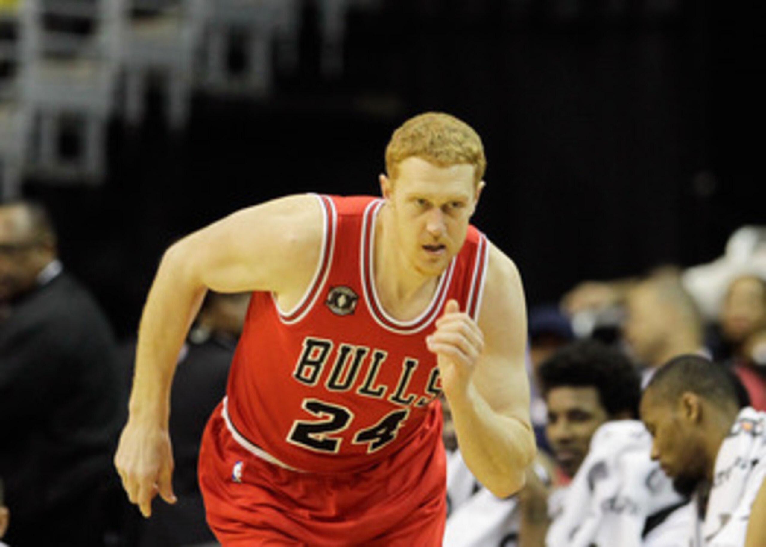 WASHINGTON, DC - FEBRUARY 28: Brian Scalabrine #24 of the Chicago Bulls against the Washington Wizards at the Verizon Center in Washington on February 28, 2011 in Washington, DC. NOTE TO USER: User expressly acknowledges and agrees that, by downloading an