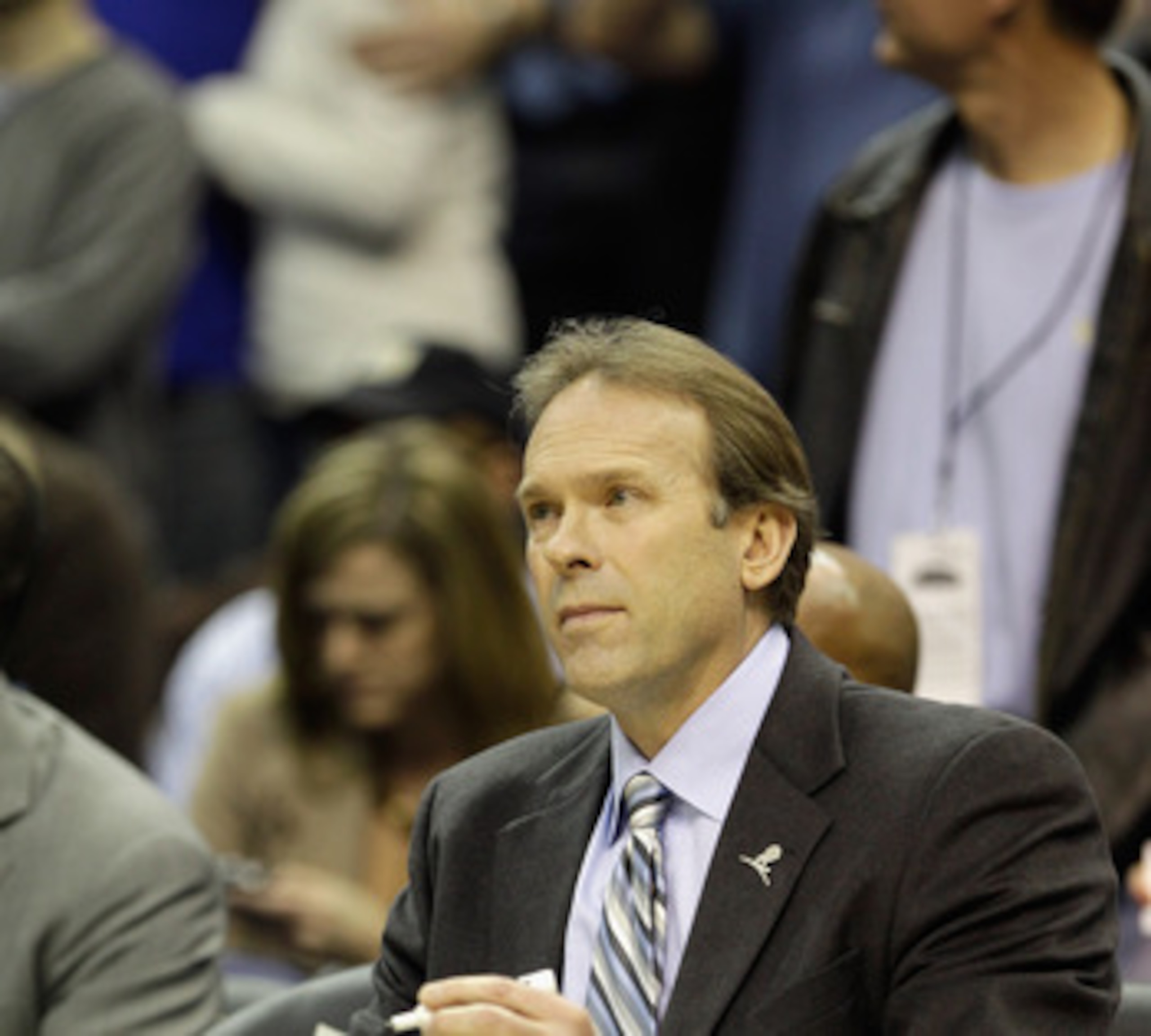 WASHINGTON, DC - MARCH 05:  Minnesota Timberwolves head coach Kurt Rambis looks on from the bench against the Washington Wizards at the Verizon Center on March 5, 2011 in Washington, DC. NOTE TO USER: User expressly acknowledges and agrees that, by downlo
