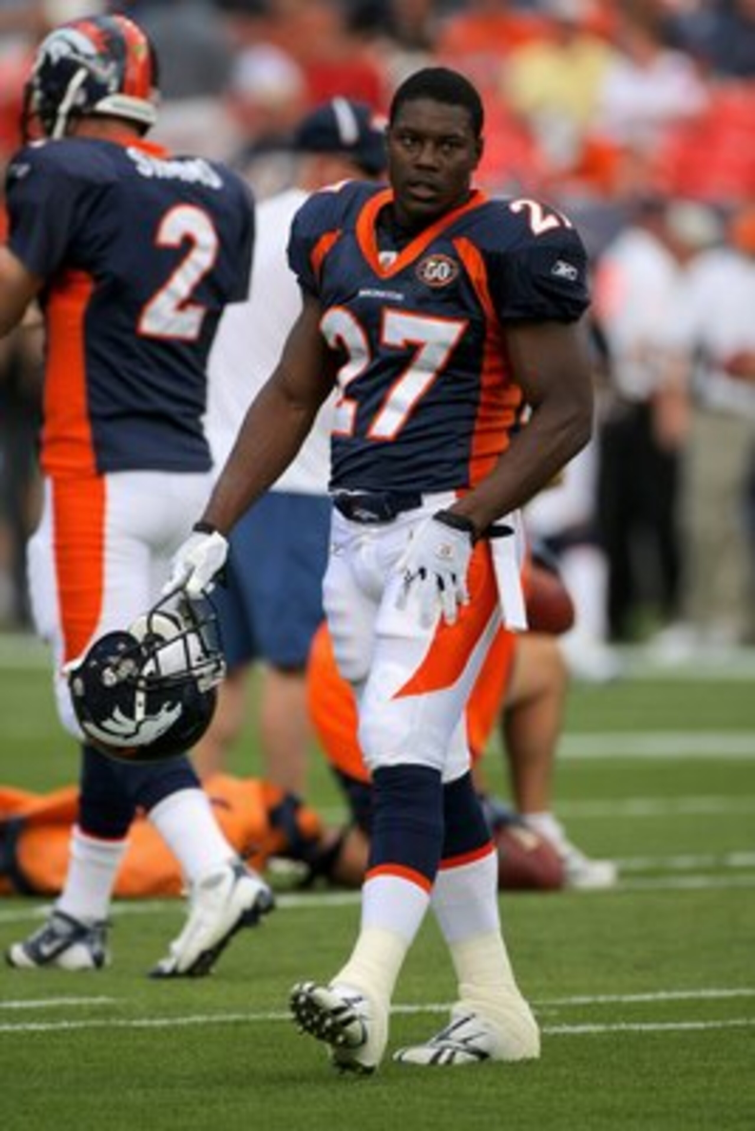 DENVER - SEPTEMBER 20:  Running back Knowshon Moreno #27 of the Denver Broncos warms up prior to facing the Cleveland Browns during NFL action at Invesco Field at Mile High on September 20, 2009 in Denver, Colorado. The Broncos defeated the Browns 27-6.