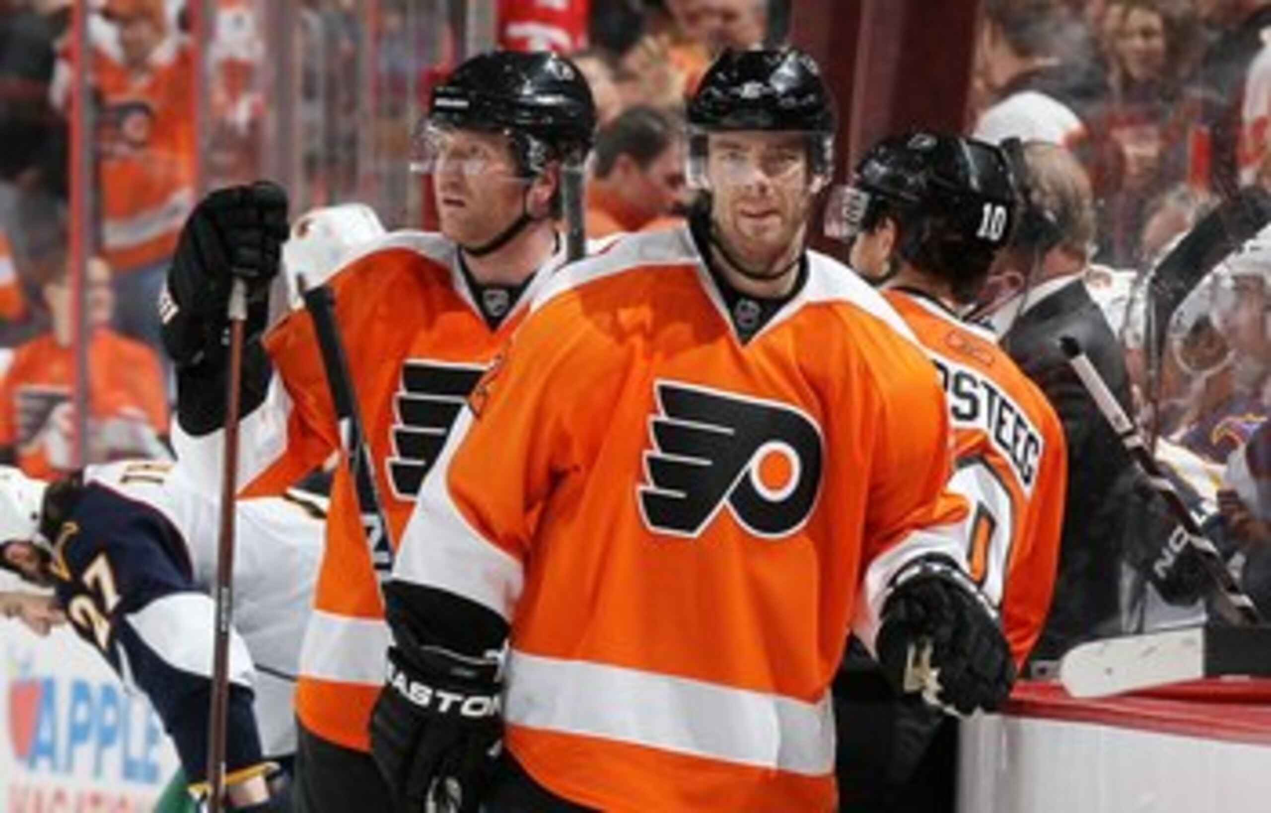 PHILADELPHIA, PA - MARCH 12:  Ville Leino #22 of the Philadelphia Flyers skates against the Atlanta Thrashers on March 12, 2011 at Wells Fargo Center in Philadelphia, Pennsylvania.  (Photo by Jim McIsaac/Getty Images)