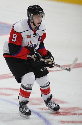 TORONTO, CAN - JANUARY 19:  Ryan Nugent-Hopkins #9 of Team Orr skates against Team Cherry in the 2011 Home Hardware Top Prospects game on January 19, 2011 at the Air Canada Centre in Toronto, Canada. Team Orr defeated Team Cherry 7-1. (Photo by Claus Ande