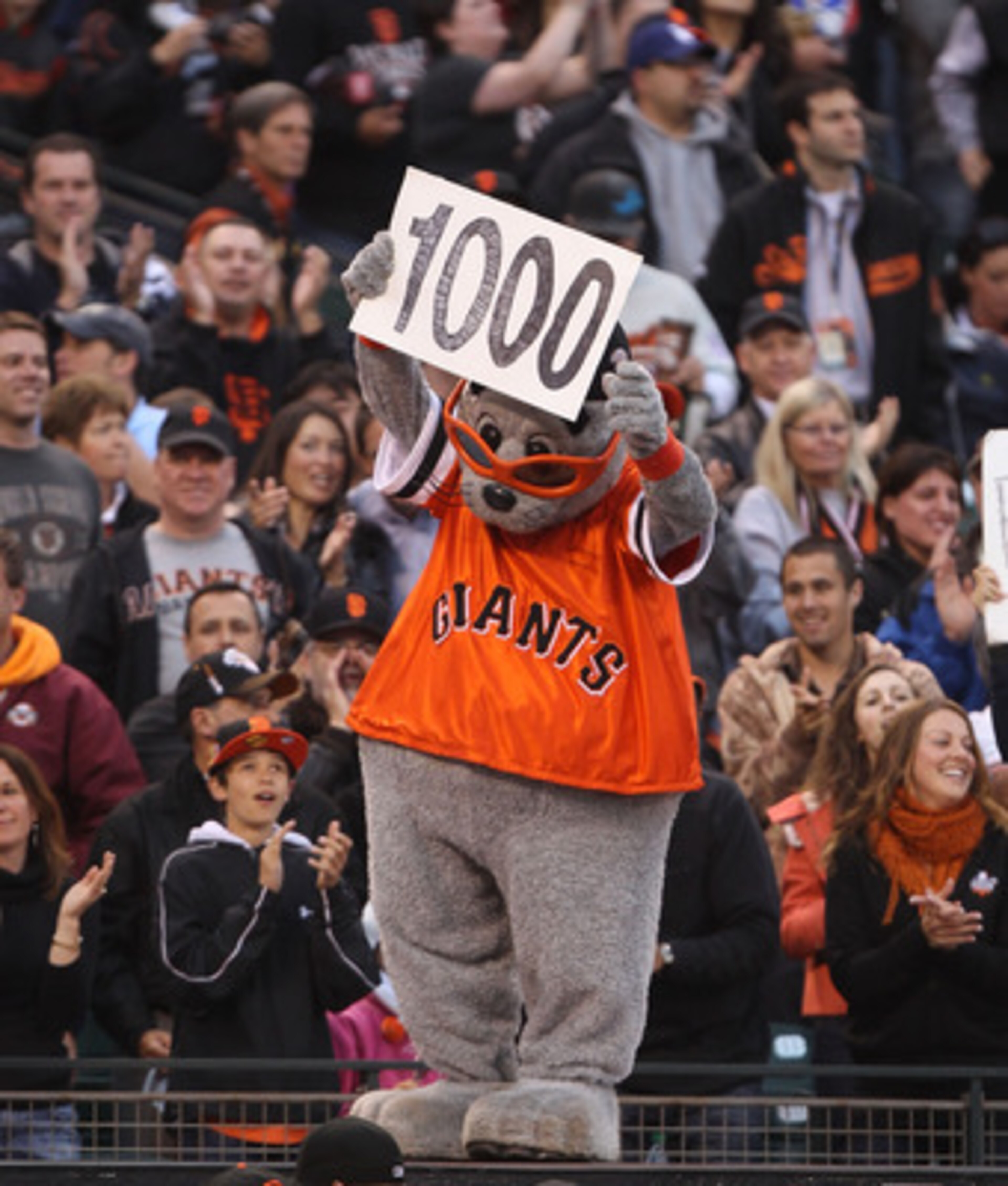 SAN FRANCISCO, CA - JUNE 06:  Fans cheer Tim Lincecum #55 of the San Francisco Giants after pitching his 1000th career strikeout against the Washington Nationals during an MLB game at AT&T Park on June 6, 2011 in San Francisco, California.  (Photo by Jed