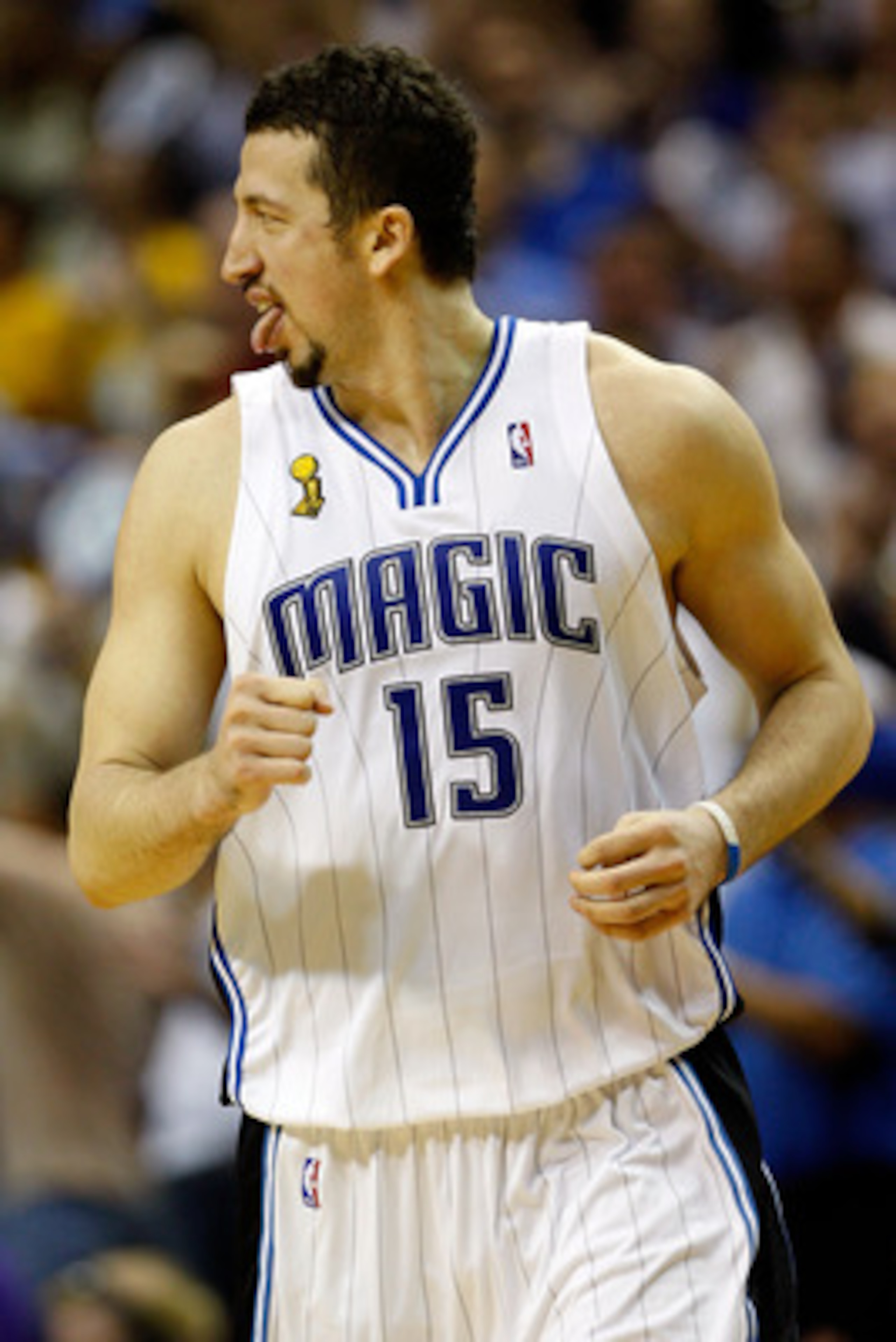 ORLANDO, FL - JUNE 11:  Hedo Turkoglu #15 of the Orlando Magic runs up court in the second half against  the Los Angeles Lakers in Game Four of the 2009 NBA Finals on June 11, 2009 at Amway Arena in Orlando, Florida.  NOTE TO USER:  User expressly acknowl