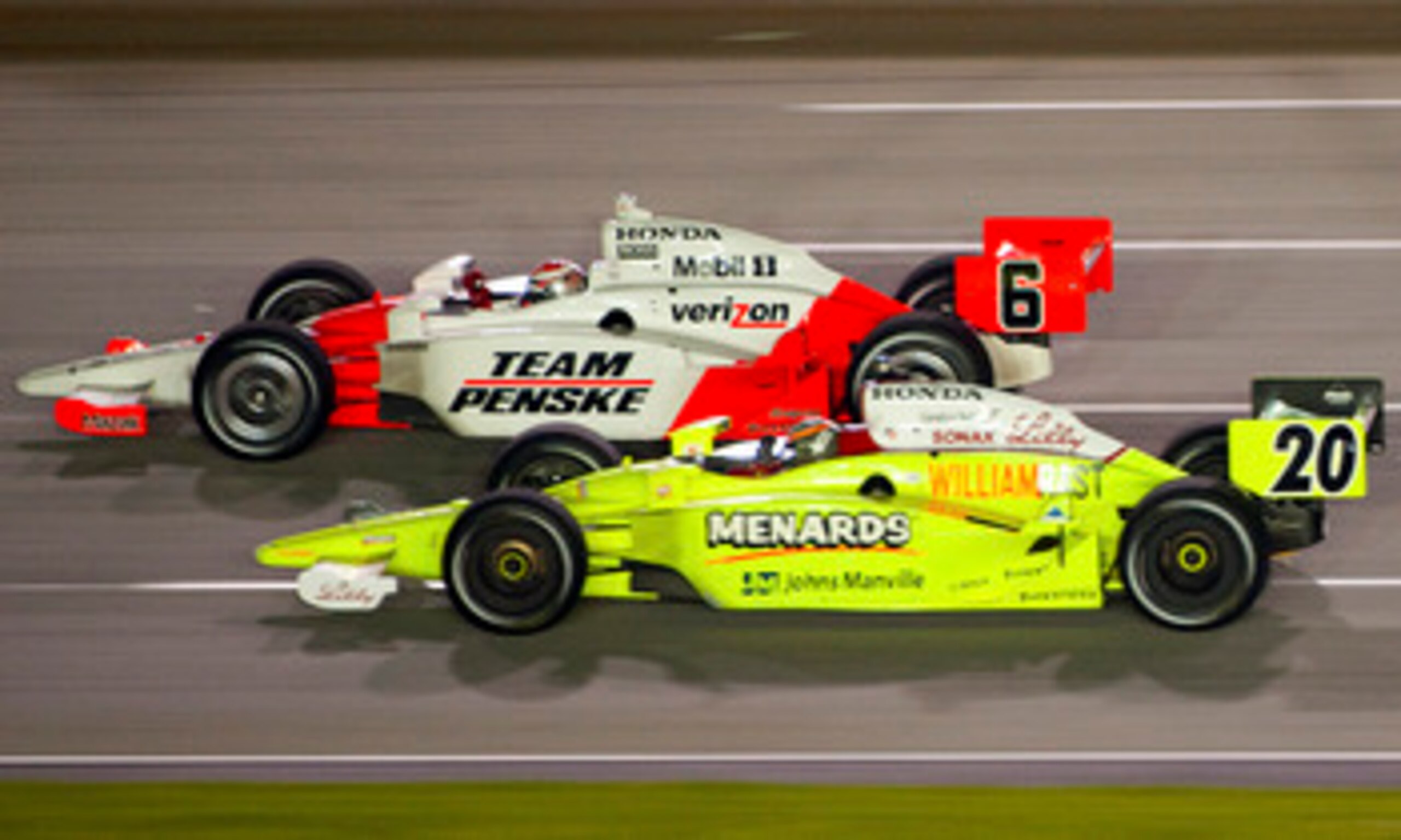 SPARTA, KY - AUGUST 01:  Ryan Briscoe, driver of the #6 Team Penske Dallara Honda, celebrates after crossing the finish line after winning ahead of Ed Carpenter, driver of the #20 Vision Racing Dallara Honda, during the IRL IndyCar Series Meijer Indy 300 