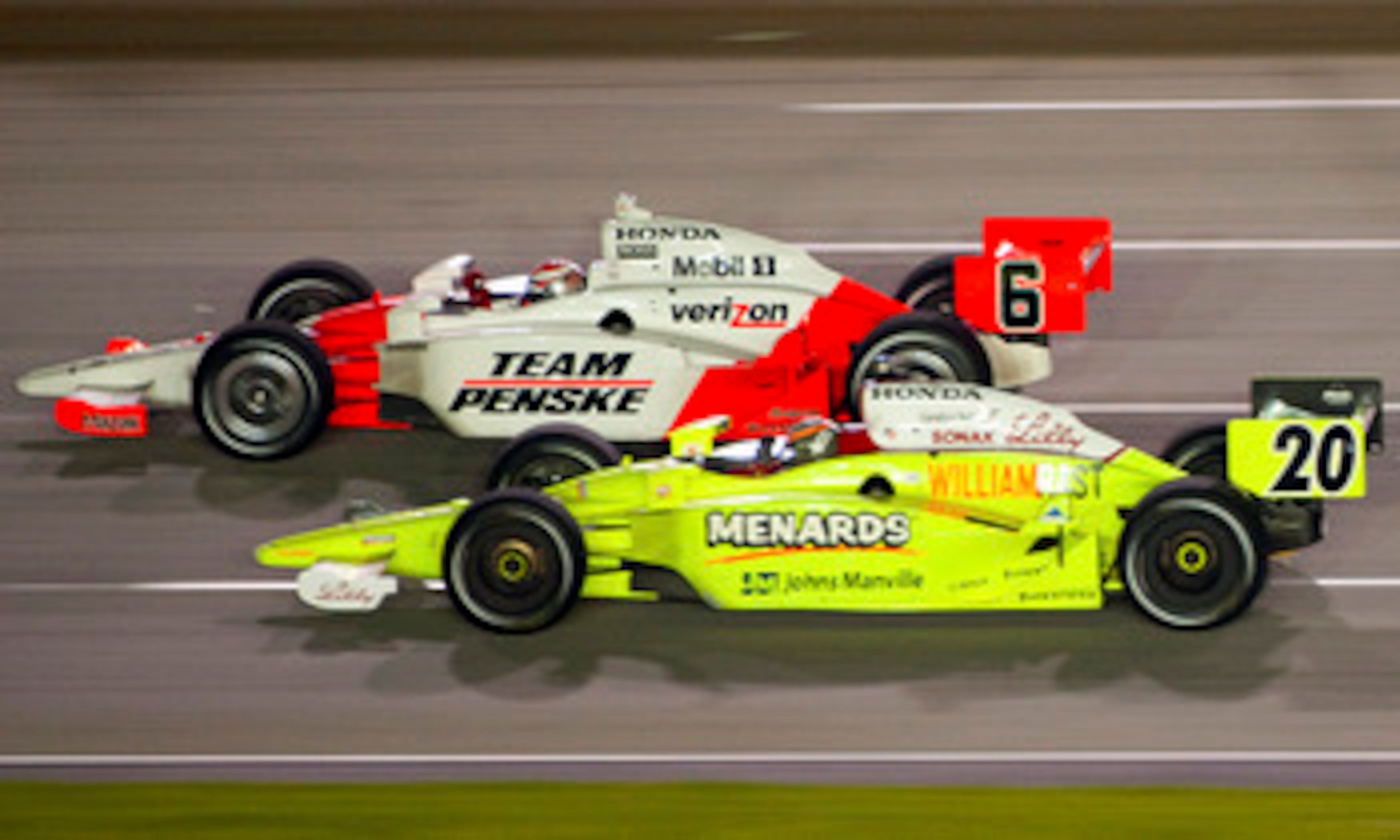 SPARTA, KY - AUGUST 01:  Ryan Briscoe, driver of the #6 Team Penske Dallara Honda, celebrates after crossing the finish line after winning ahead of Ed Carpenter, driver of the #20 Vision Racing Dallara Honda, during the IRL IndyCar Series Meijer Indy 300 