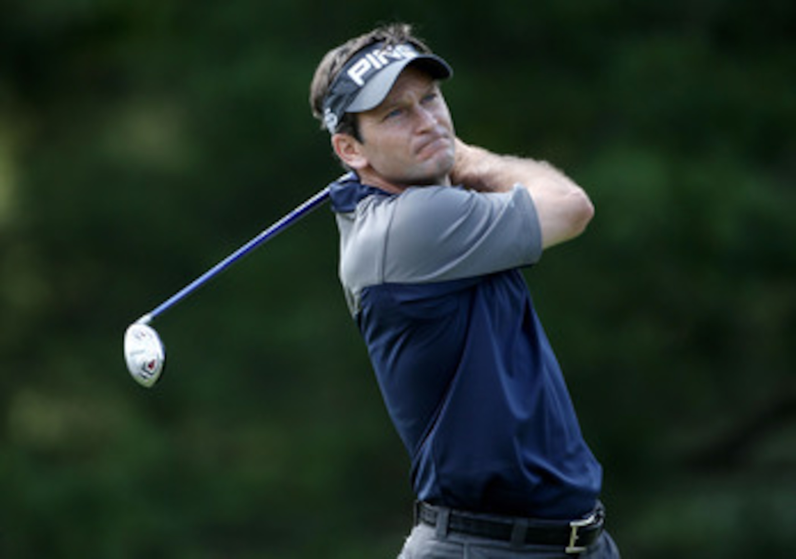 BETHESDA, MD - JUNE 14:  Mark Wilson hits a shot during a practice round prior to the start of the 111th U.S. Open at Congressional Country Club on June 14, 2011 in Bethesda, Maryland.  (Photo by Andrew Redington/Getty Images)