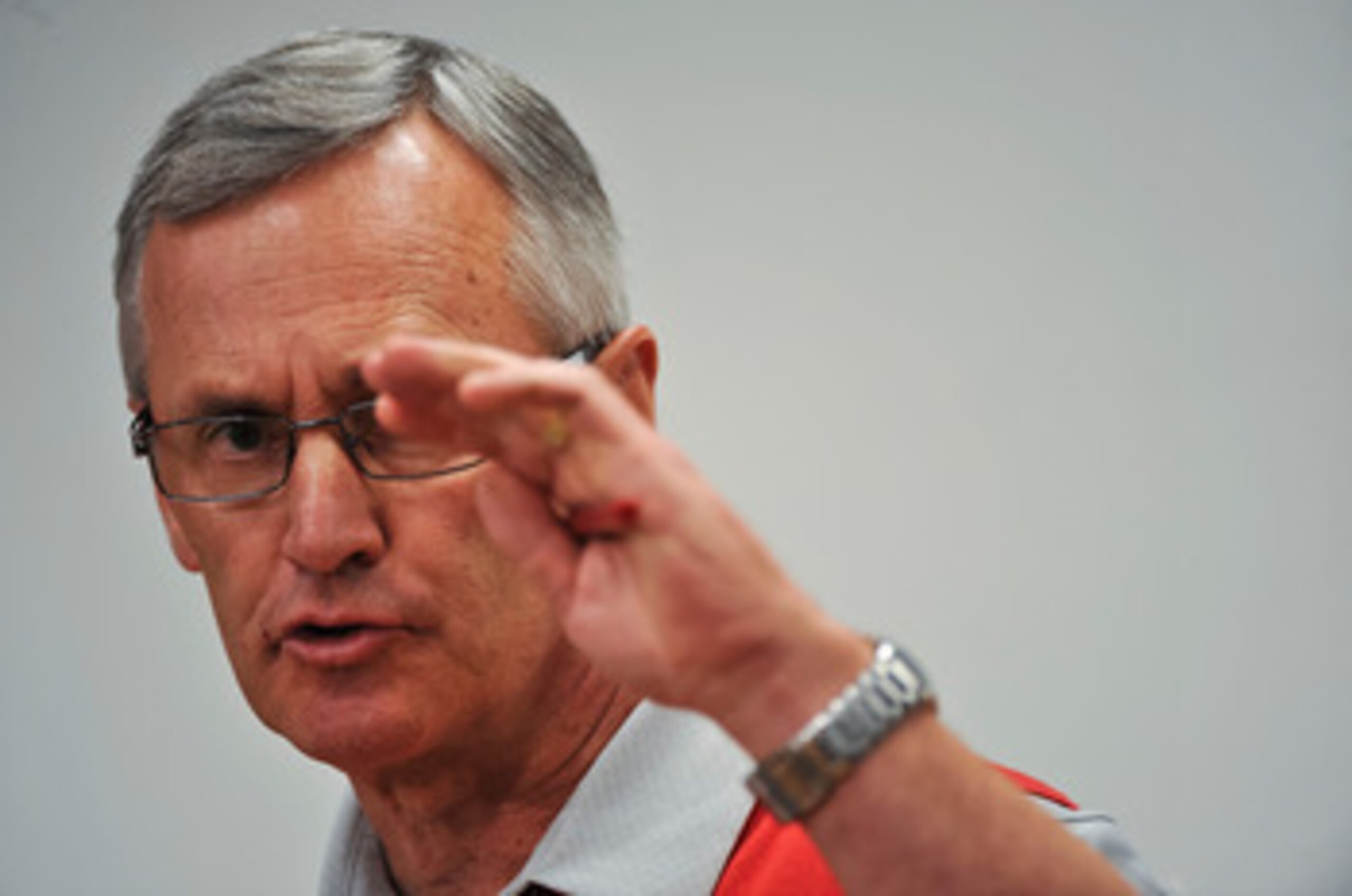 COLUMBUS, OH - MARCH 30:  Head Coach Jim Tressel speaks to the media during a press conference before the start of Spring practices at the Woody Hayes Athletic Center at The Ohio State University on March 30, 2011 in Columbus, Ohio. (Photo by Jamie Sabau/