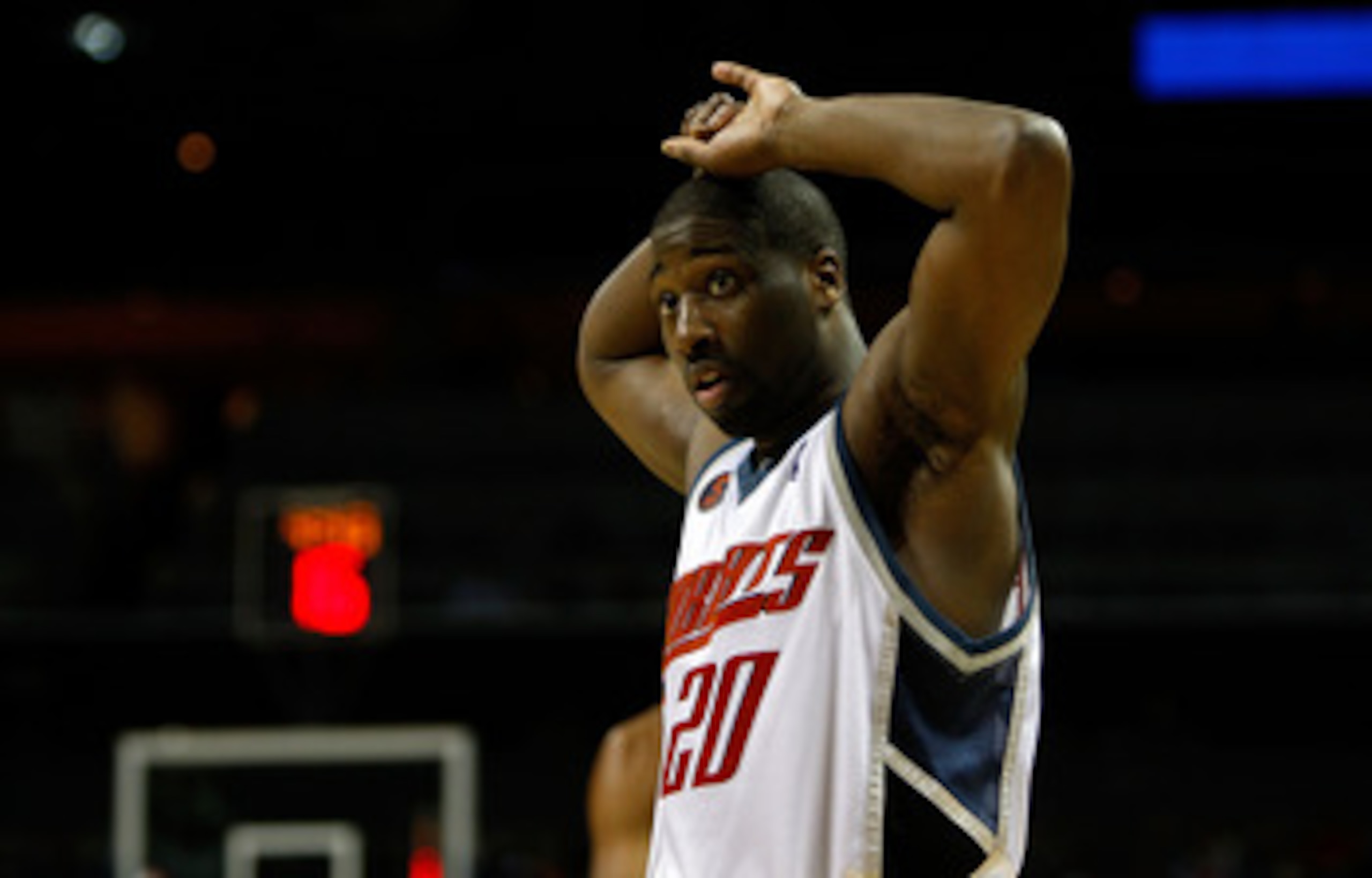 CHARLOTTE, NC - JANUARY 19: Raymond Felton #20 of the Charlotte Bobcats reacts to being called for a foul during their game against the San Antonio Spurts at Time Warner Cable Arena on January 19, 2009 in Charlotte, North Carolina. NOTE TO USER: User ex CHARLOTTE, NC - JANUARY 19: Raymond Felton #20 of the Charlotte Bobcats reacts to being called for a foul during their game against the San Antonio Spurts at Time Warner Cable Arena on January 19, 2009 in Charlotte, North Carolina. NOTE TO USER: User ex
