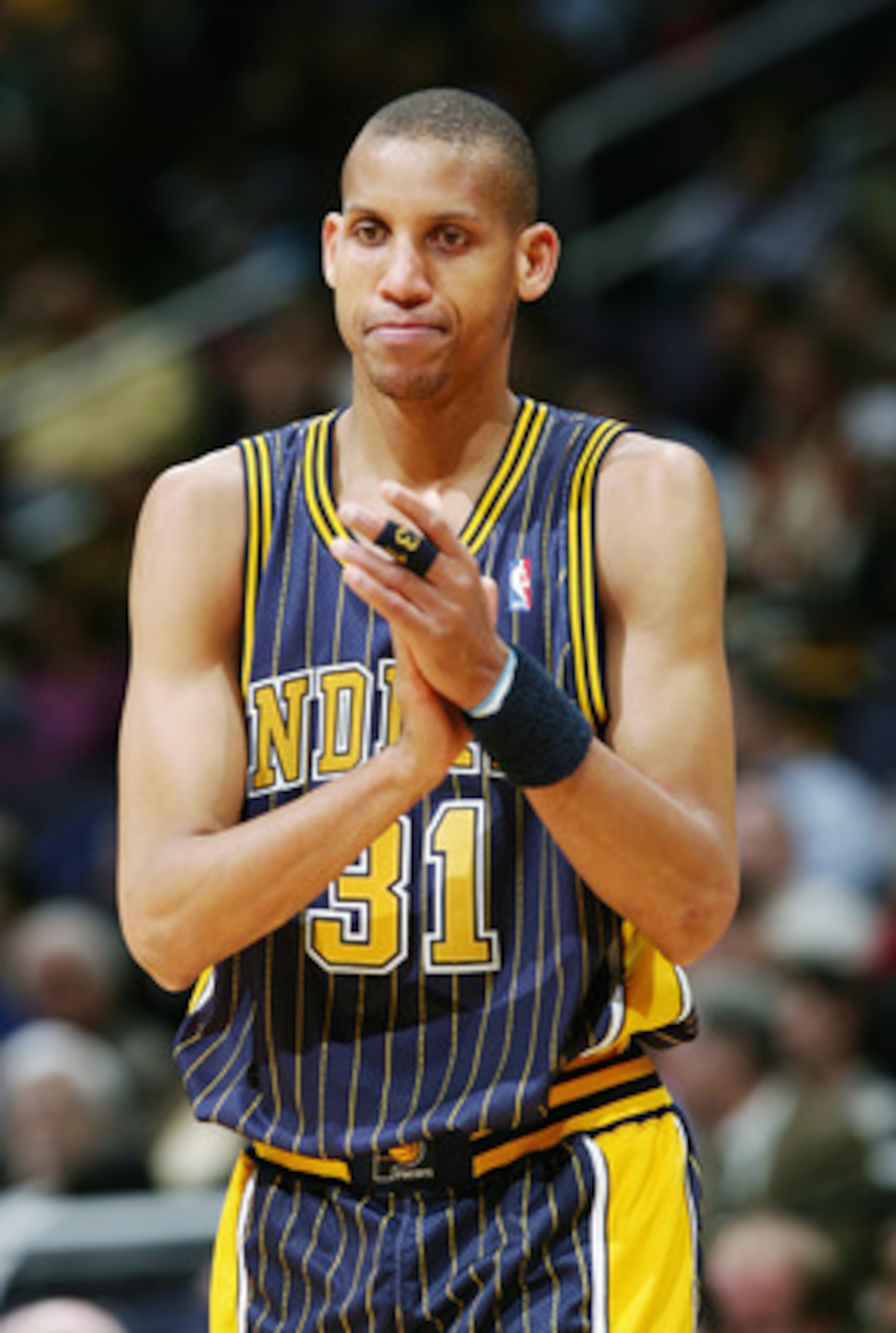 WAHINGTON DC - FEBRUARY 7: Reggie Miller #31 of the Indiana Pacers is on the court during the game against the Washington Wizards on February 7, 2005 at the MCI Center in Washington D.C. The Wiz won 108-104. NOTE TO USER: User expressly acknowledges and WAHINGTON DC - FEBRUARY 7: Reggie Miller #31 of the Indiana Pacers is on the court during the game against the Washington Wizards on February 7, 2005 at the MCI Center in Washington D.C. The Wiz won 108-104. NOTE TO USER: User expressly acknowledges and
